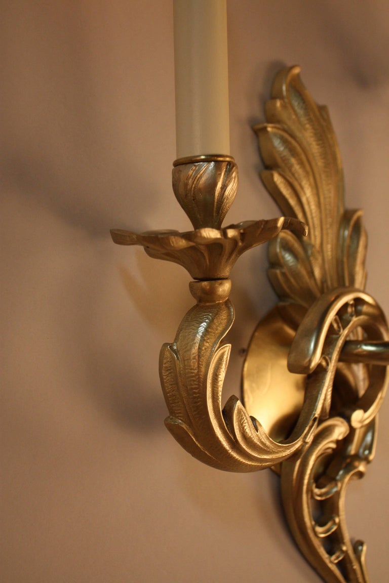 Pair of Bronze Art Nouveau Wall Sconces at 1stDibs