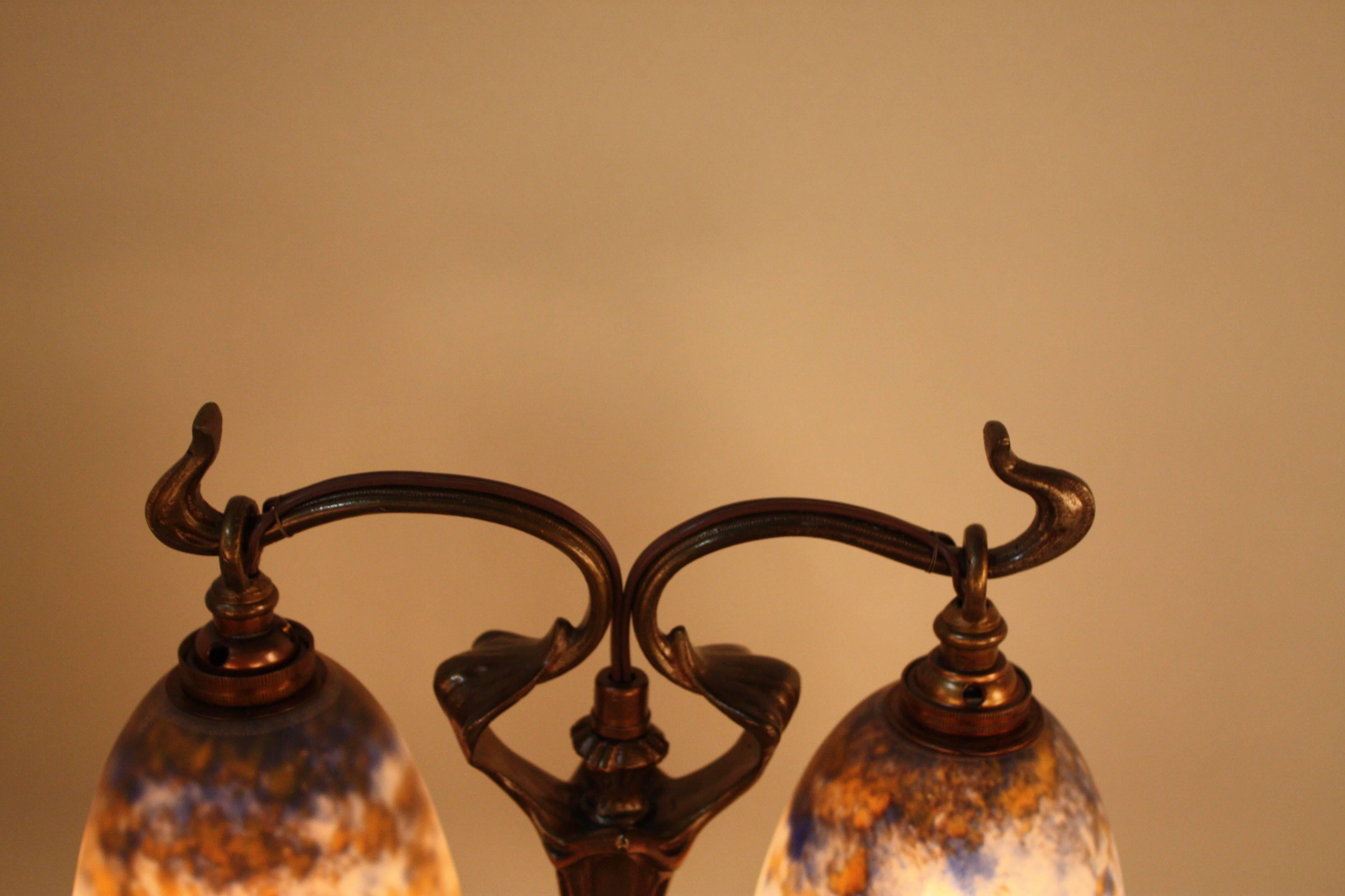 French Art Nouveau Table Lamp by Daum Nancy 1