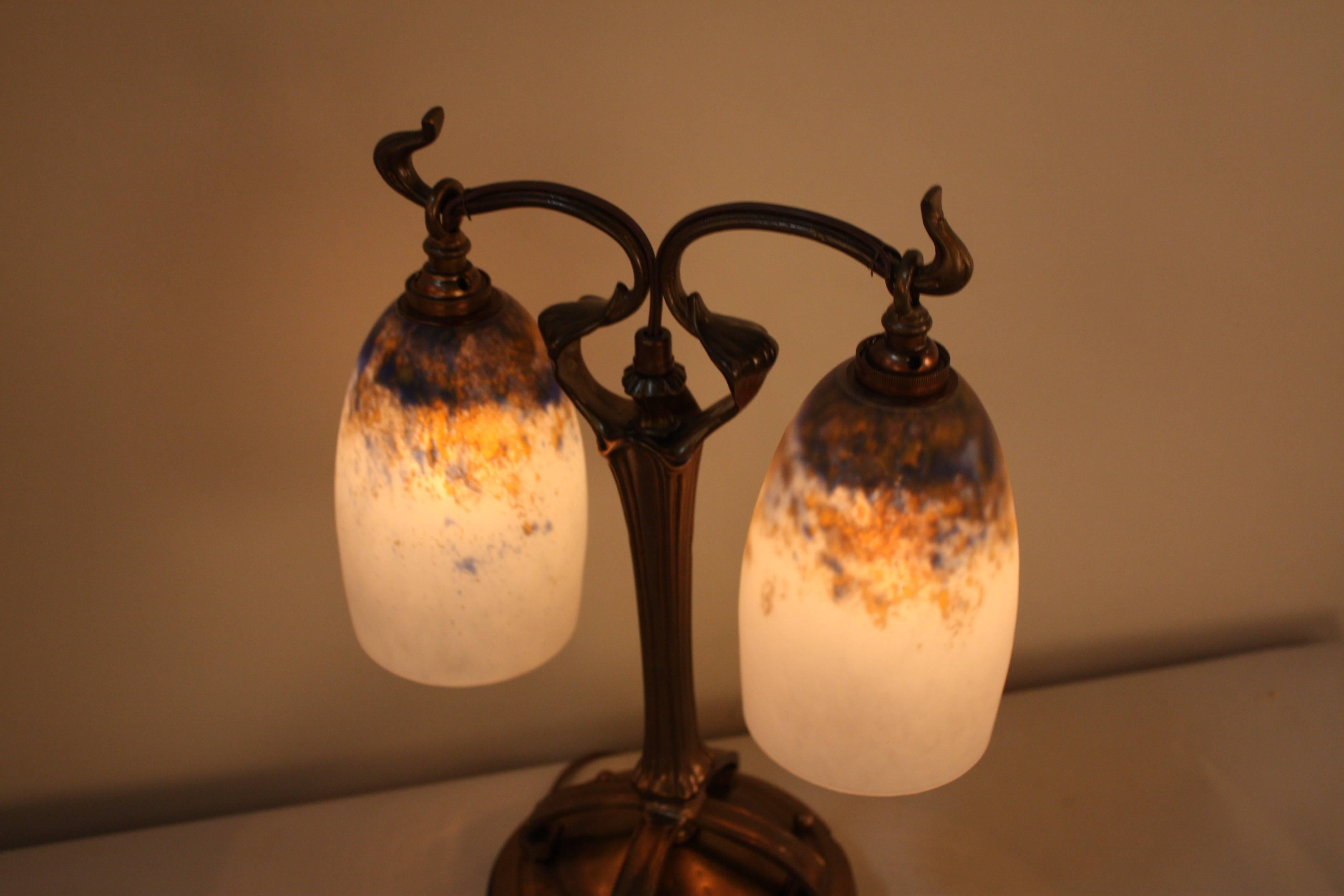 French Art Nouveau Table Lamp by Daum Nancy 3