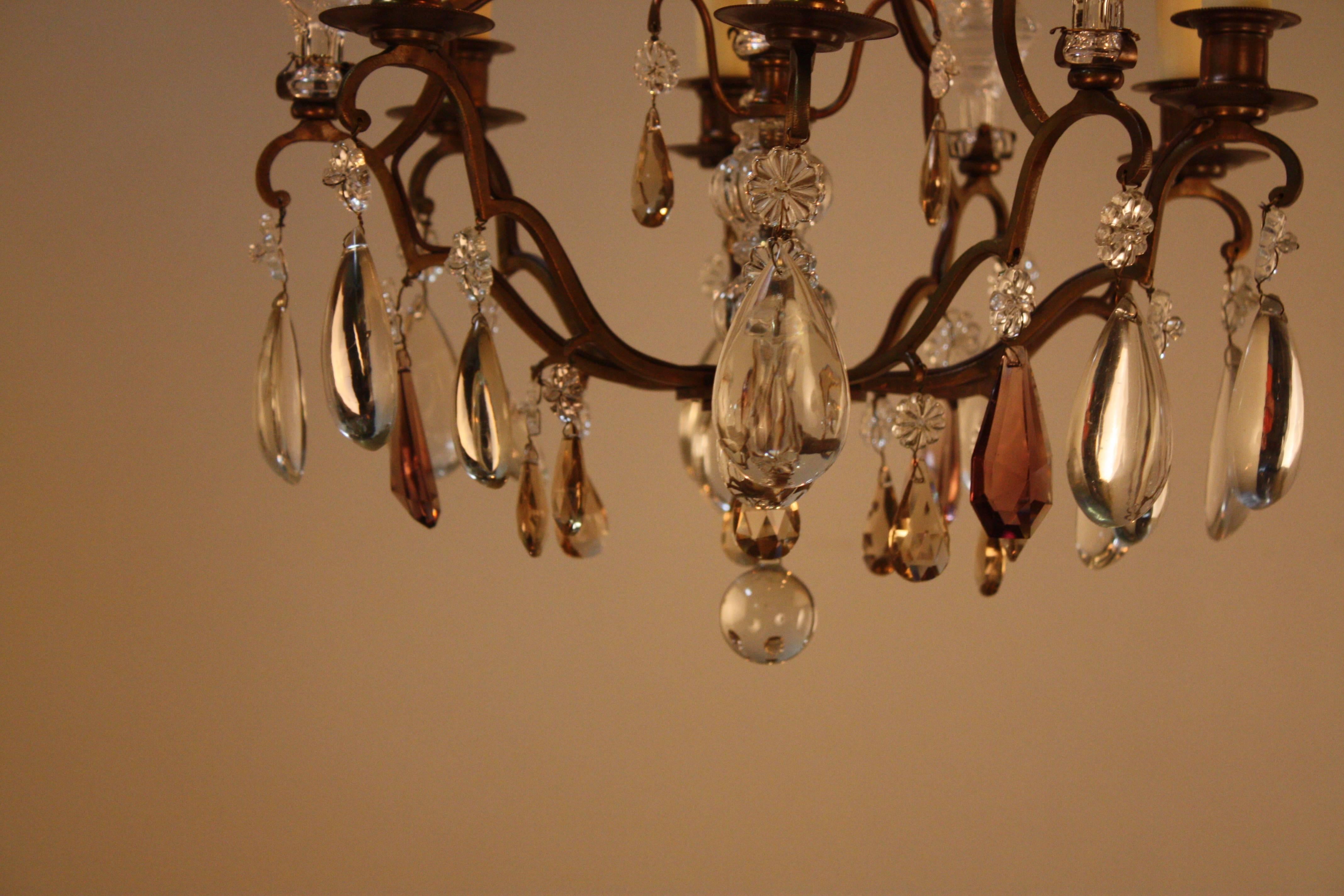 French Crystal and Bronze Chandelier 5