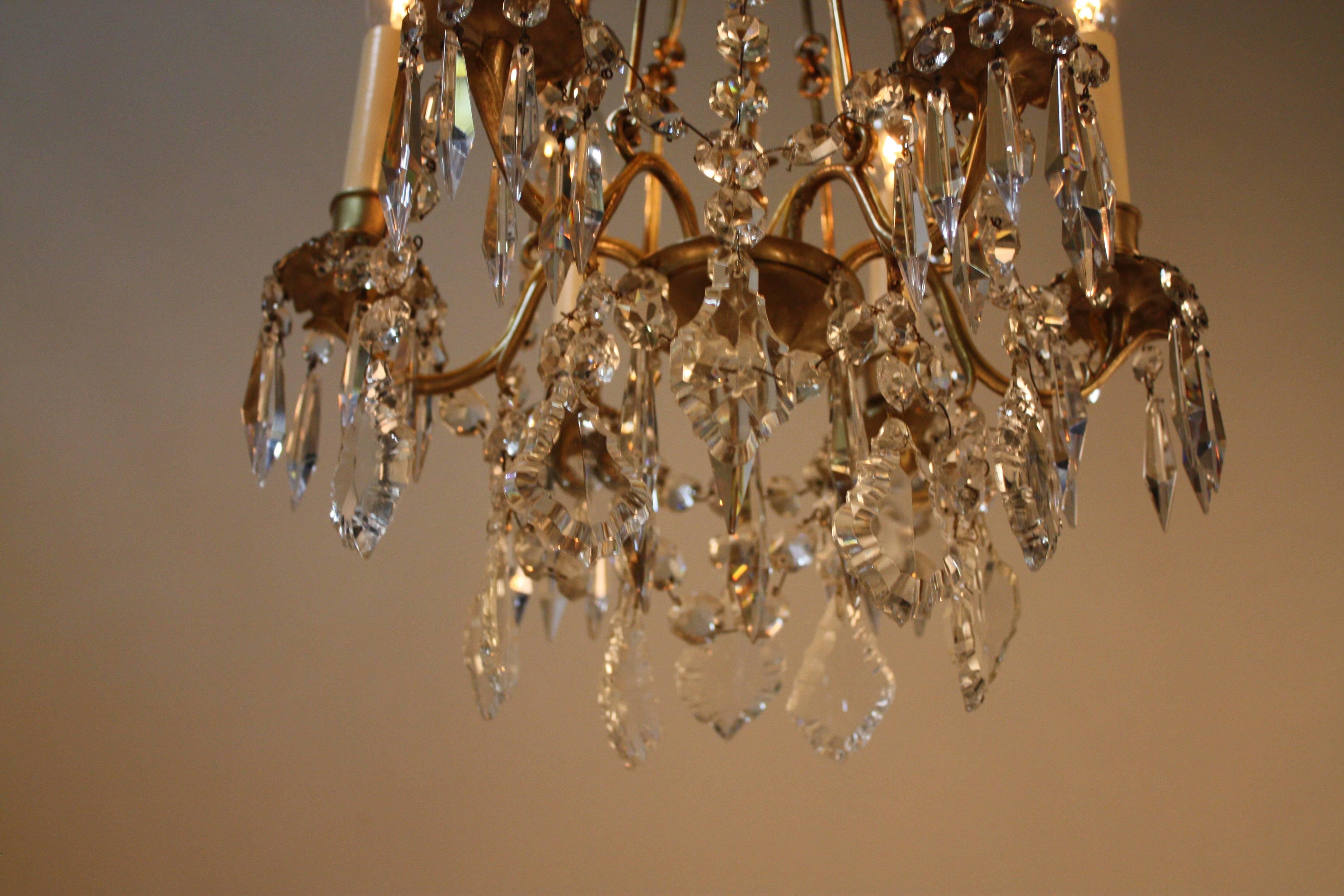 Bronze French 19th Crystal Chandelier