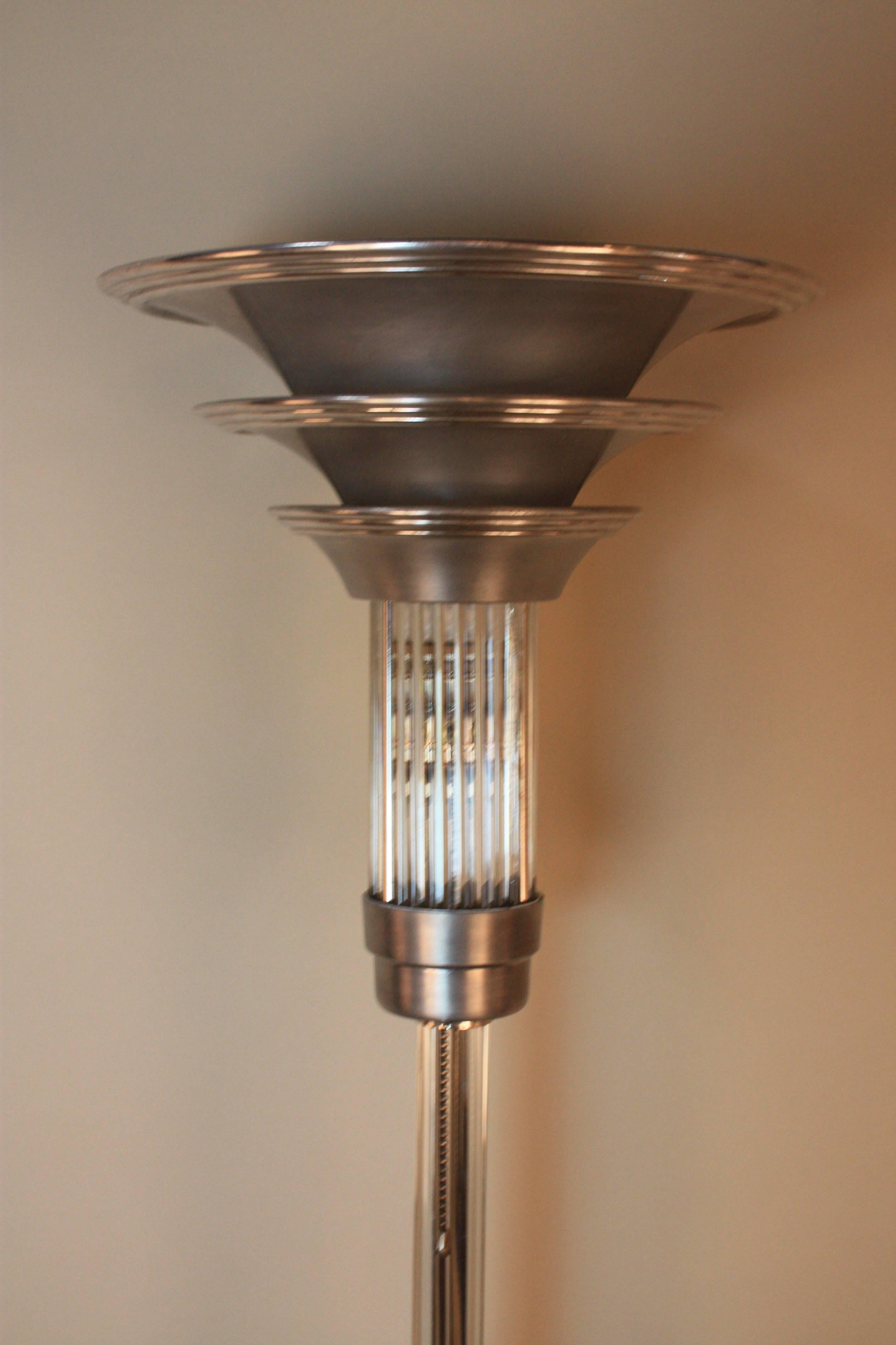 Mid-20th Century American Art Deco Torchiere Floor Lamp