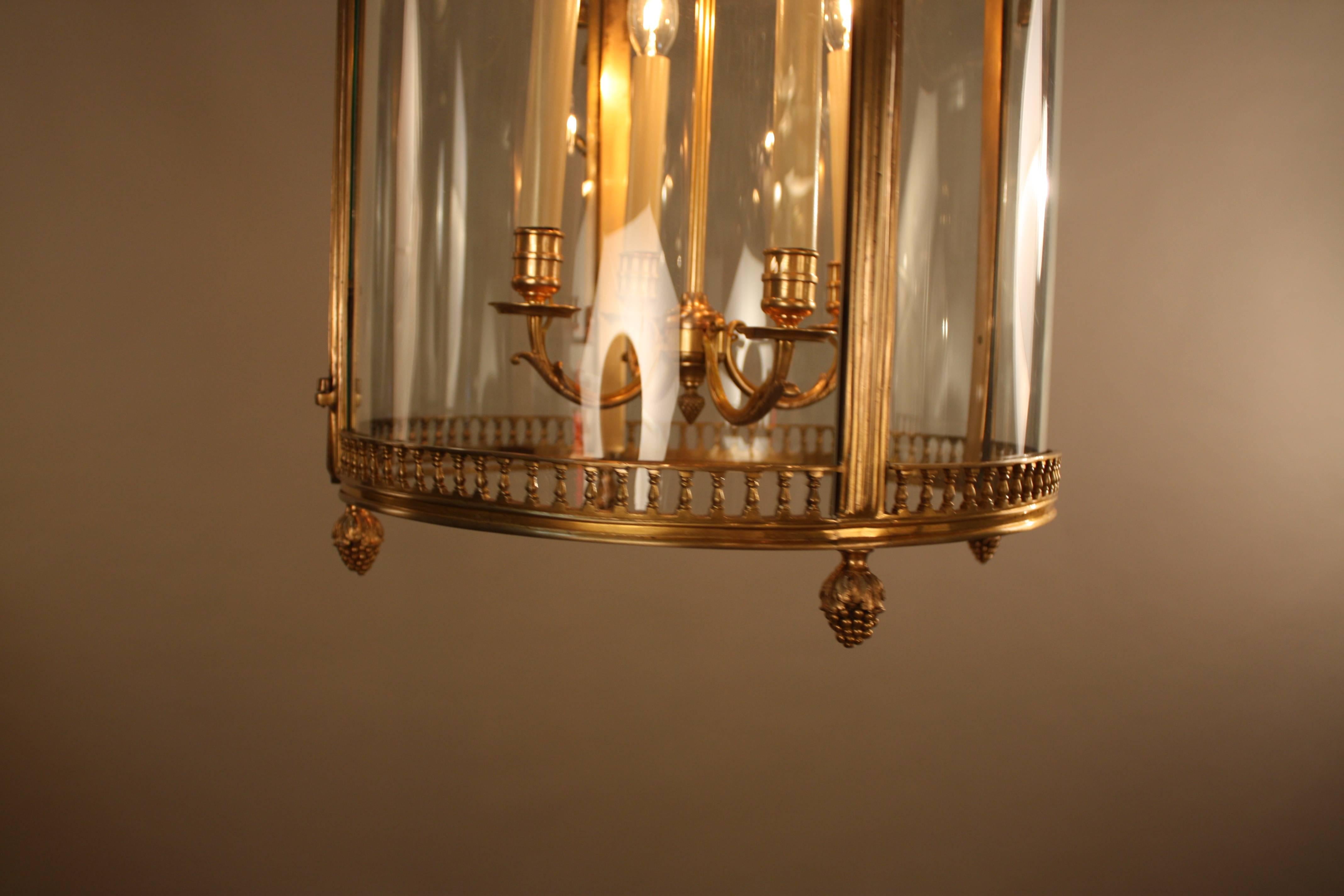French 19th Century Large Dore Bronze Lantern In Good Condition In Fairfax, VA