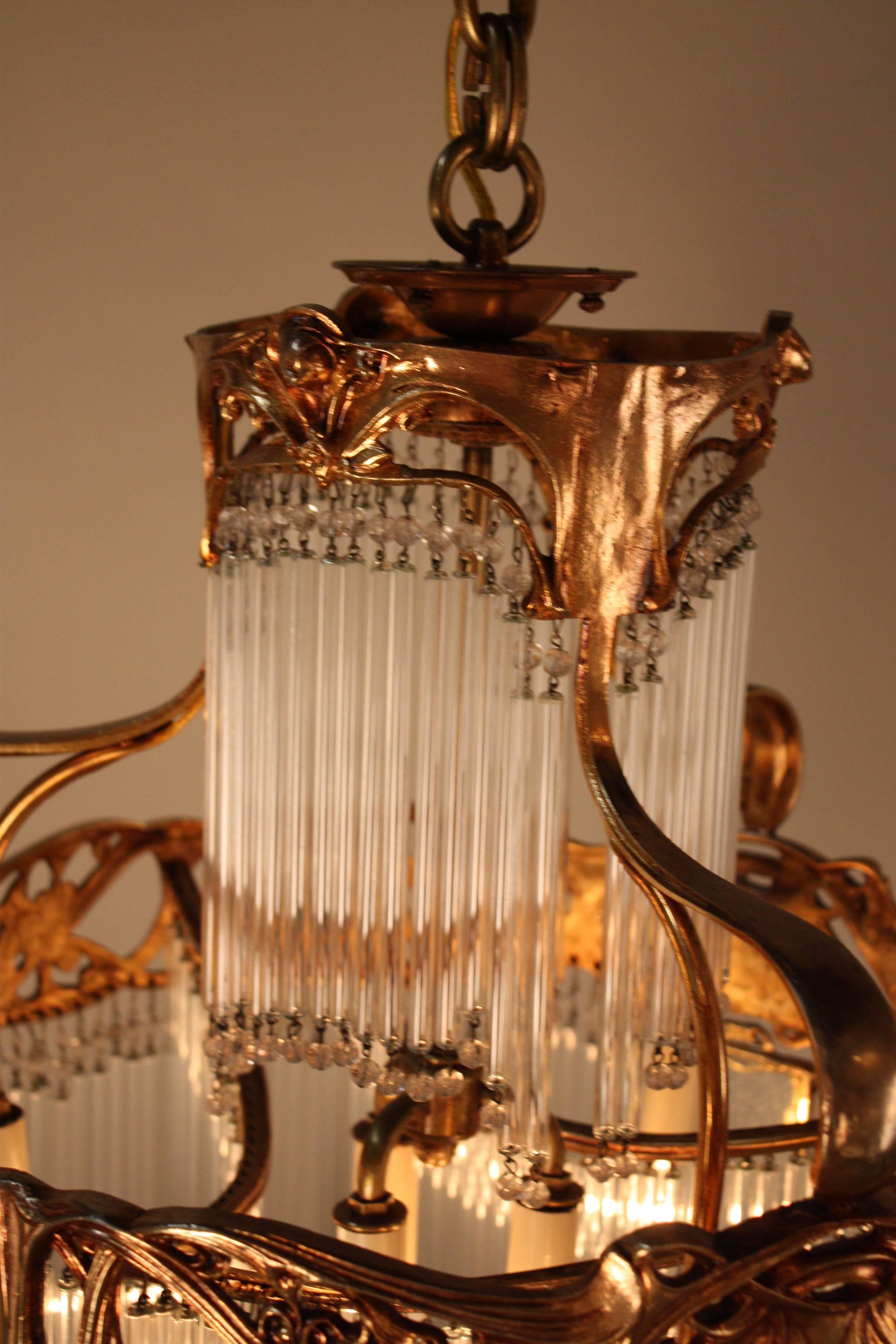 Pair of French Art Nouveau Chandelier 1