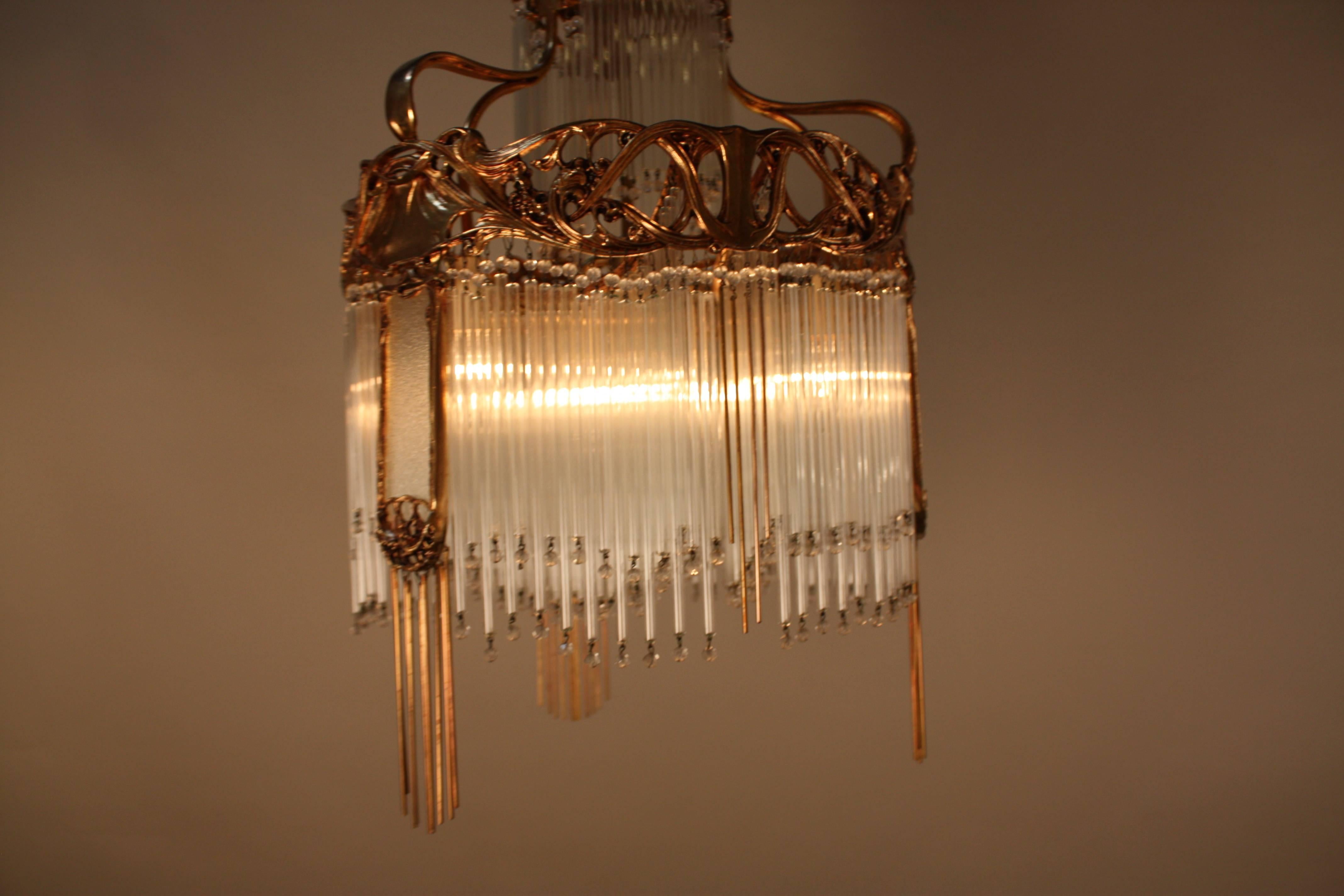 Early 20th Century Pair of French Art Nouveau Chandelier