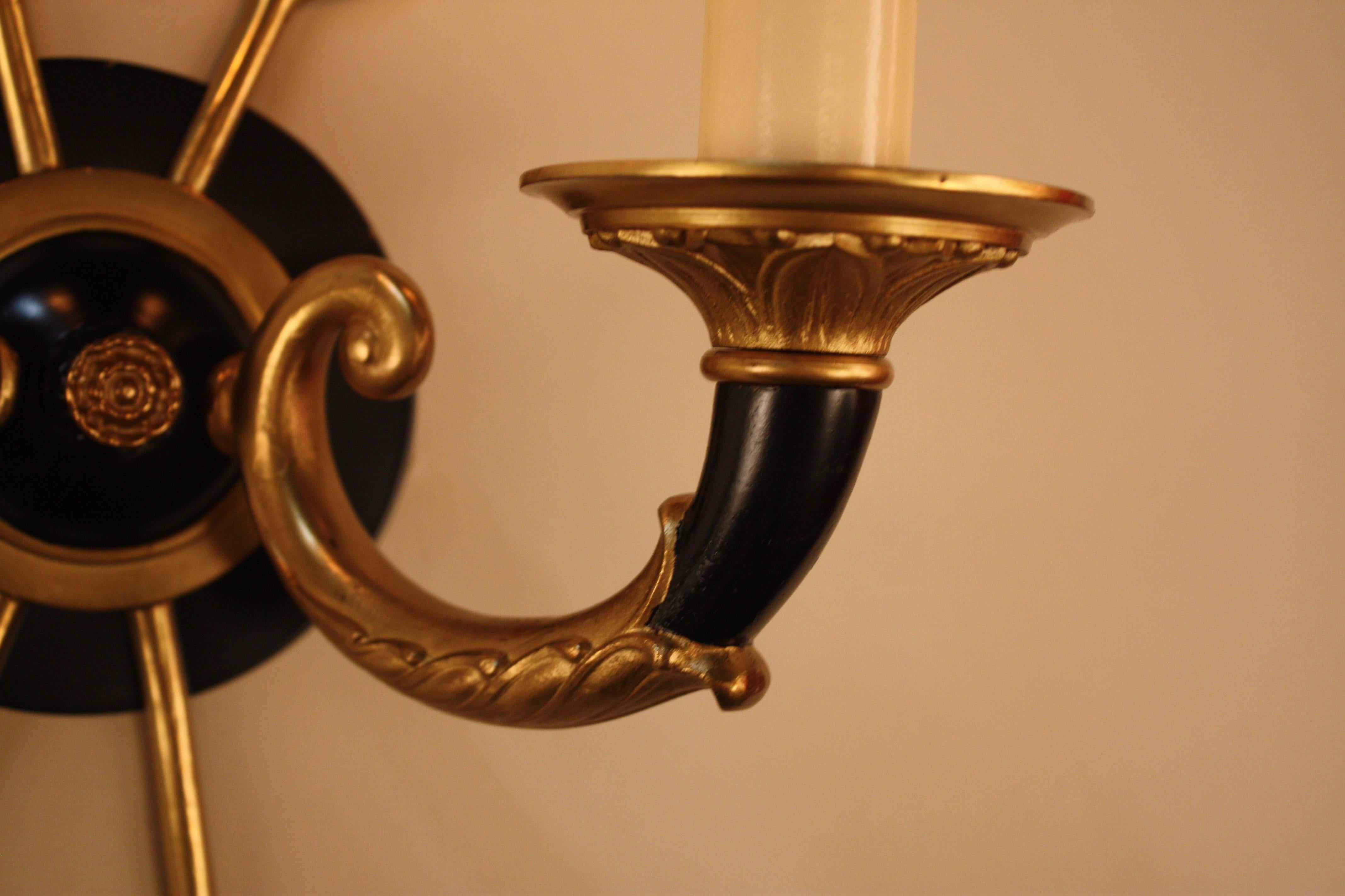 Set of Seven French Empire Style Bronze Wall Sconces 1