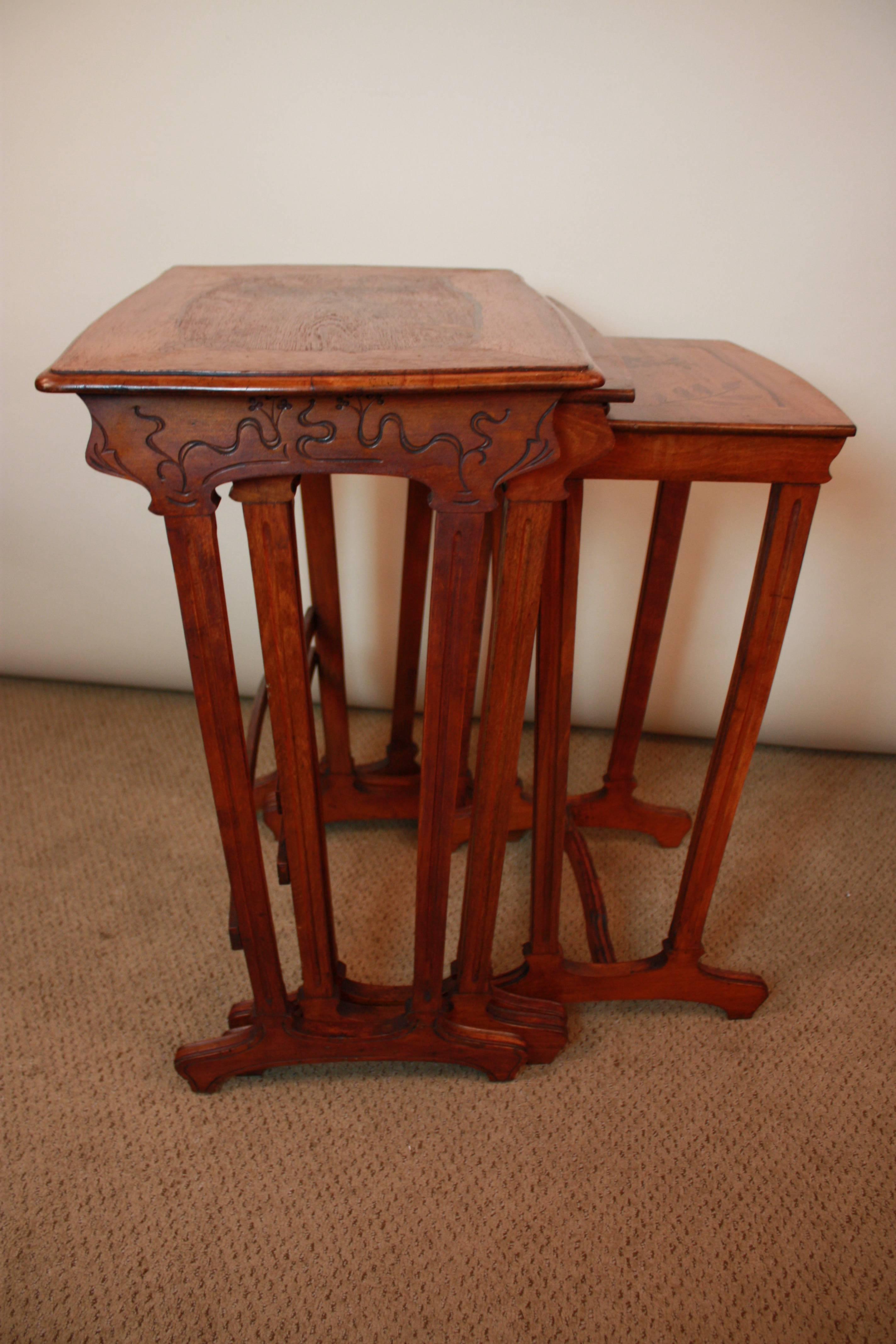 French Art Nouveau Nesting Tables 1