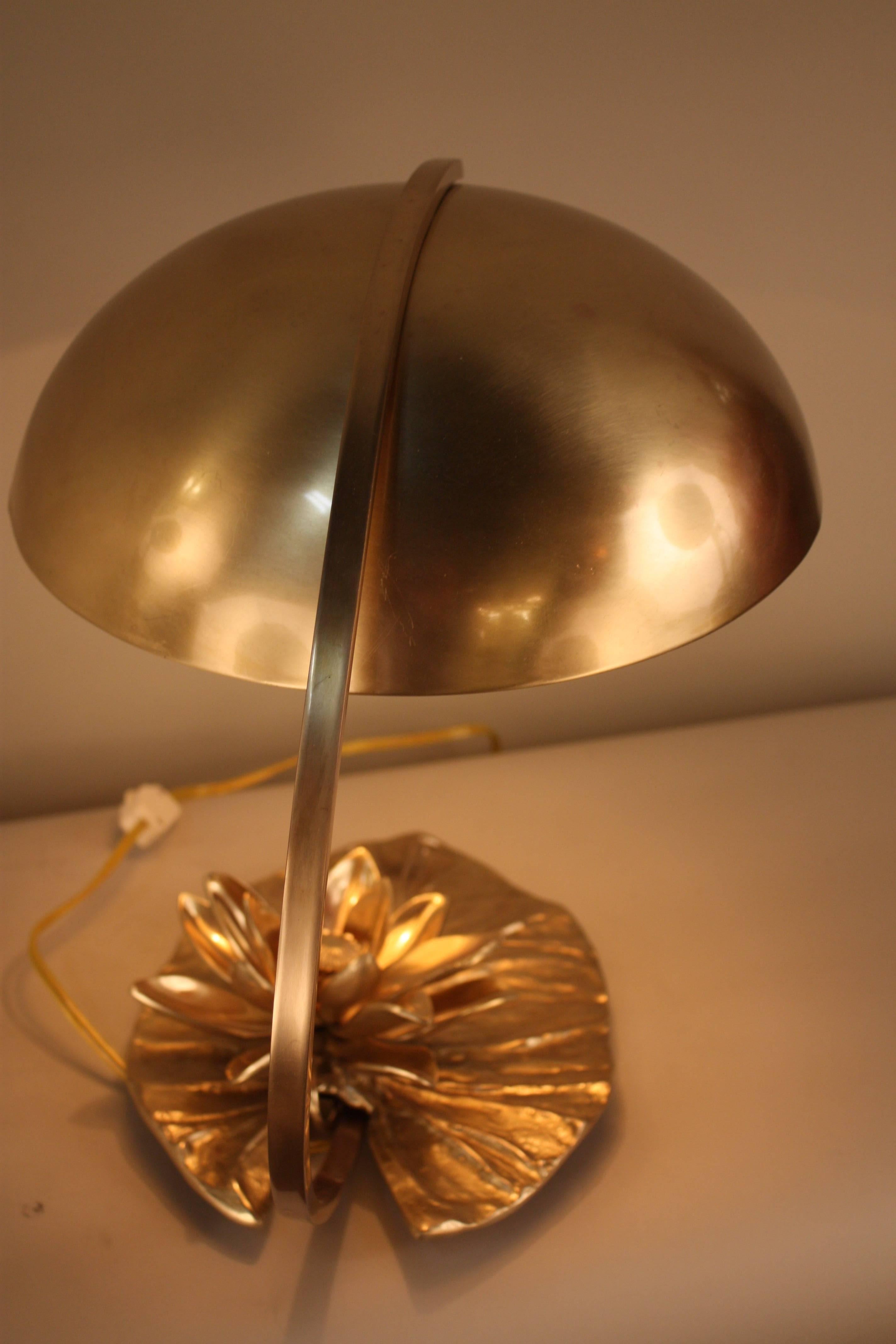 French Maison Charles Water Lily Bronze Desk Lamp