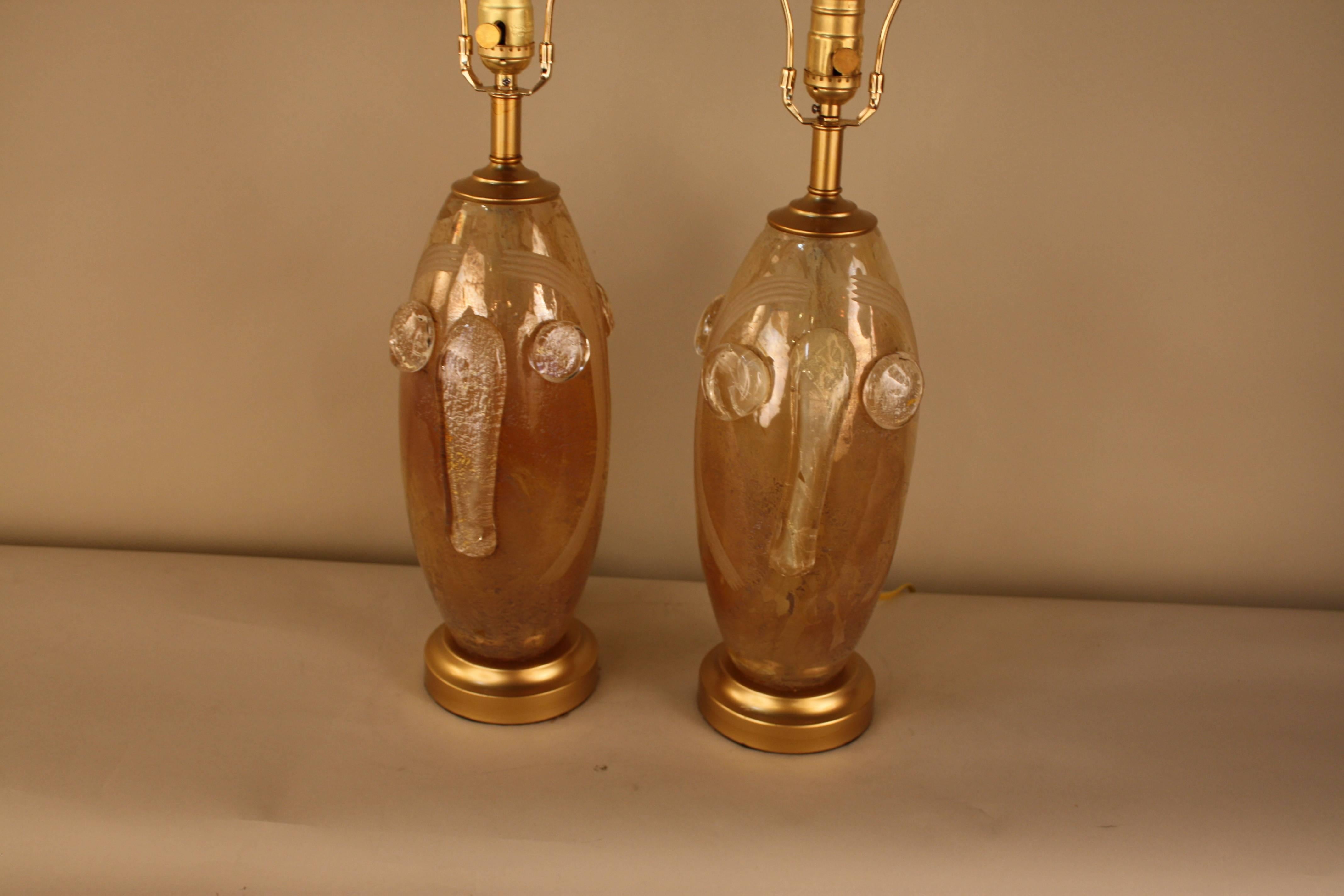 Pair of 1960s Murano Glass Table Lamps 3
