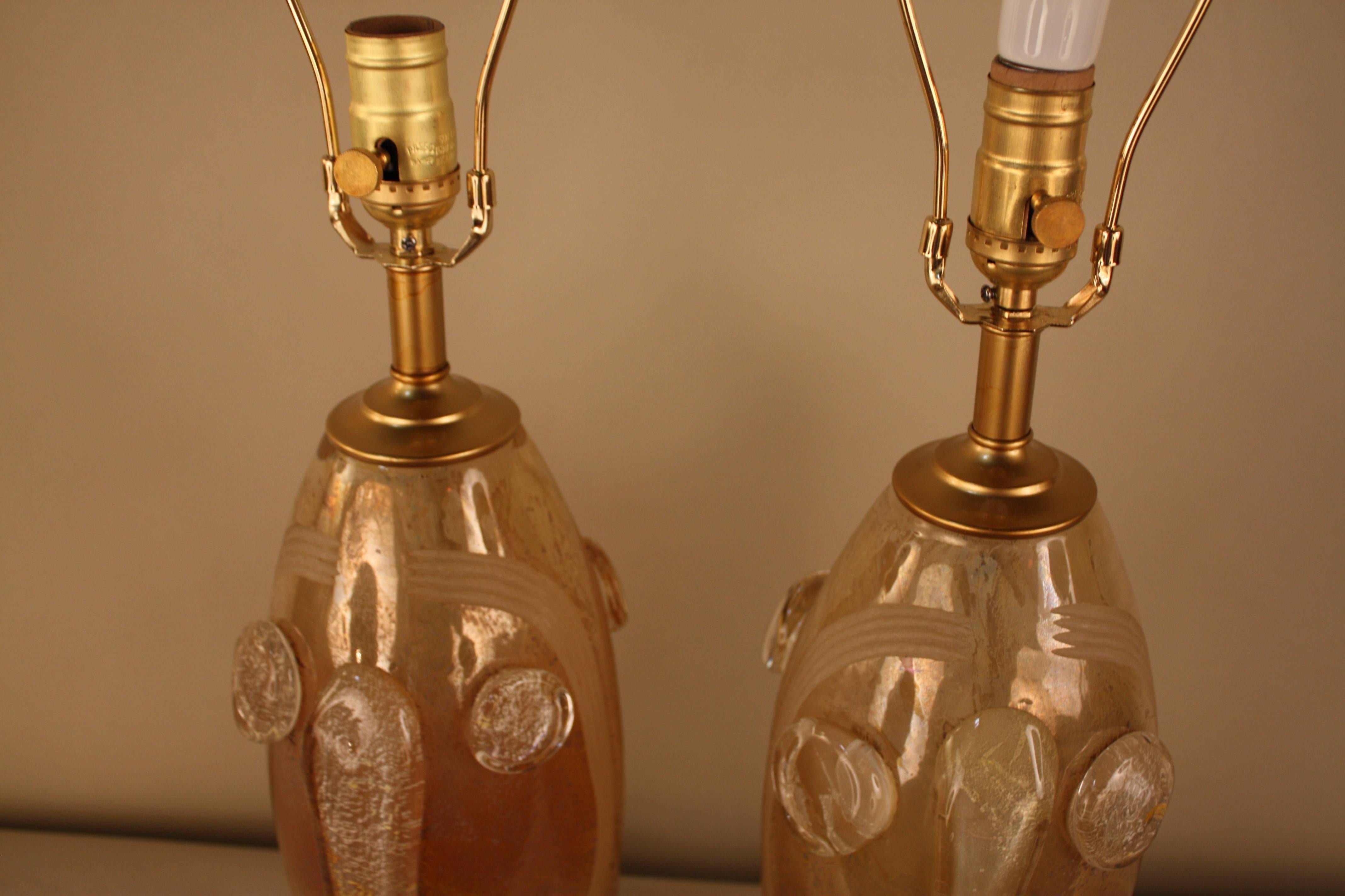 Pair of 1960s Murano Glass Table Lamps 2