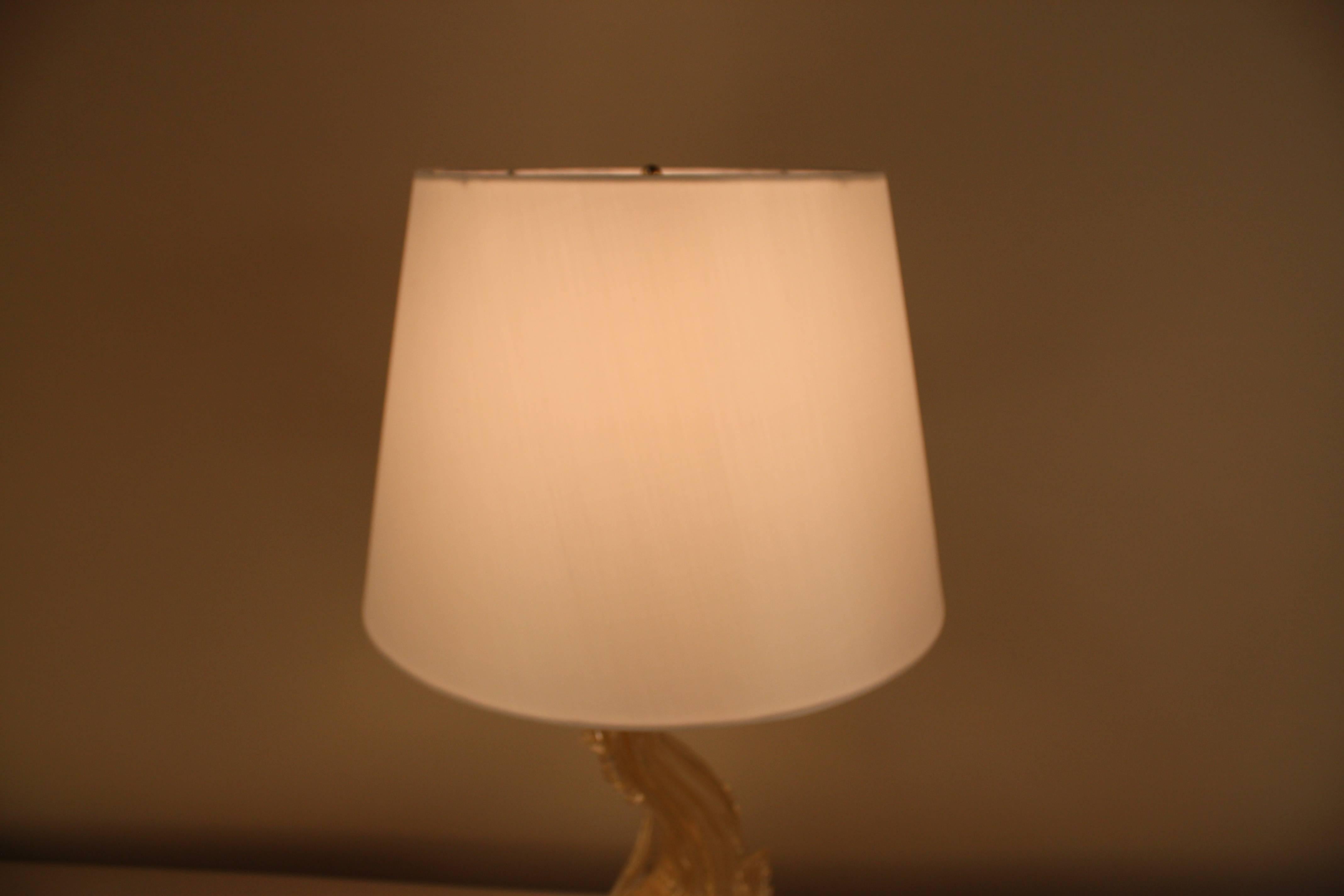 Murano Glass Dolphine Table Lamp In Good Condition In Fairfax, VA