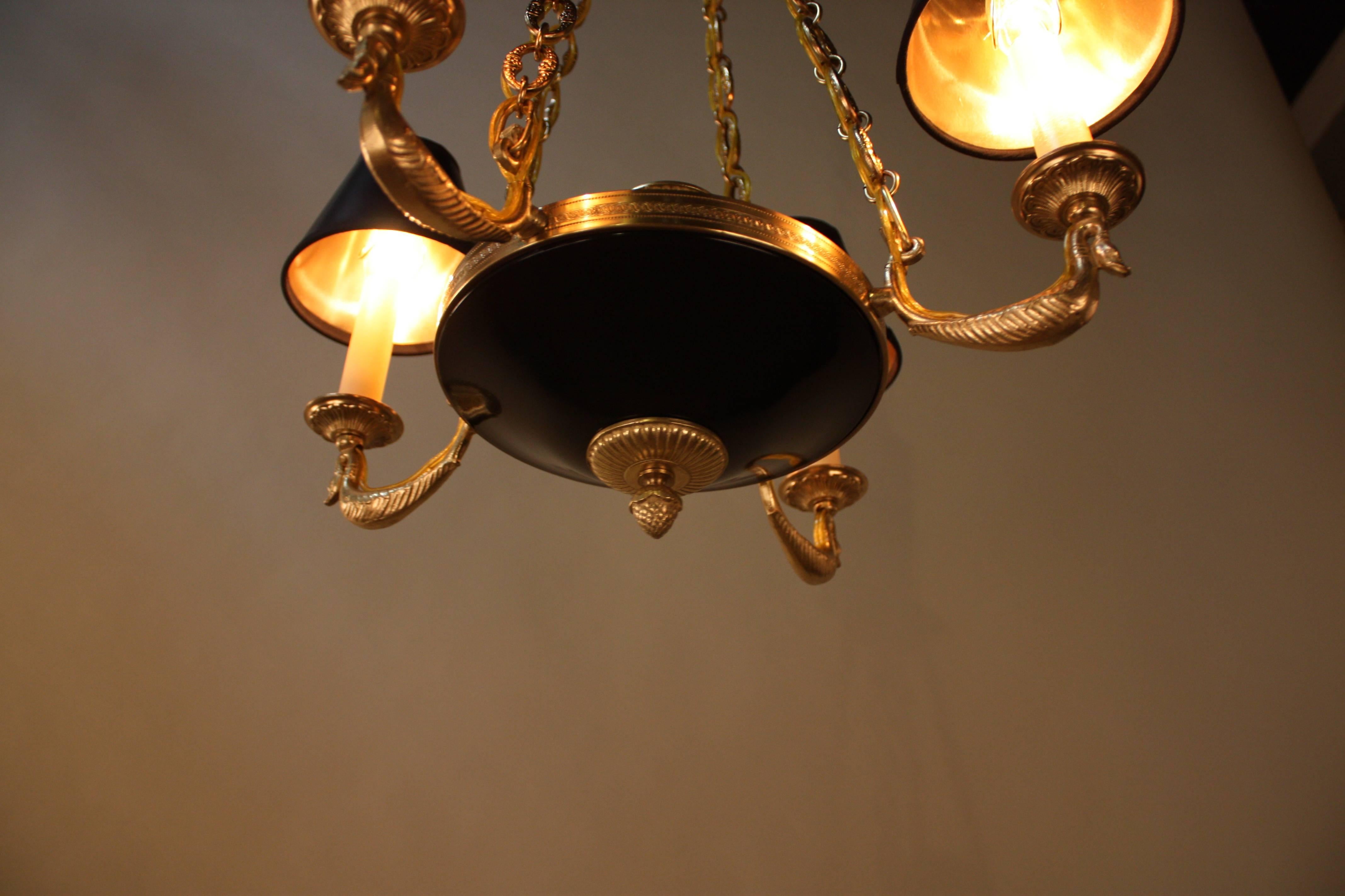 French Bronze Empire Style Chandelier 3