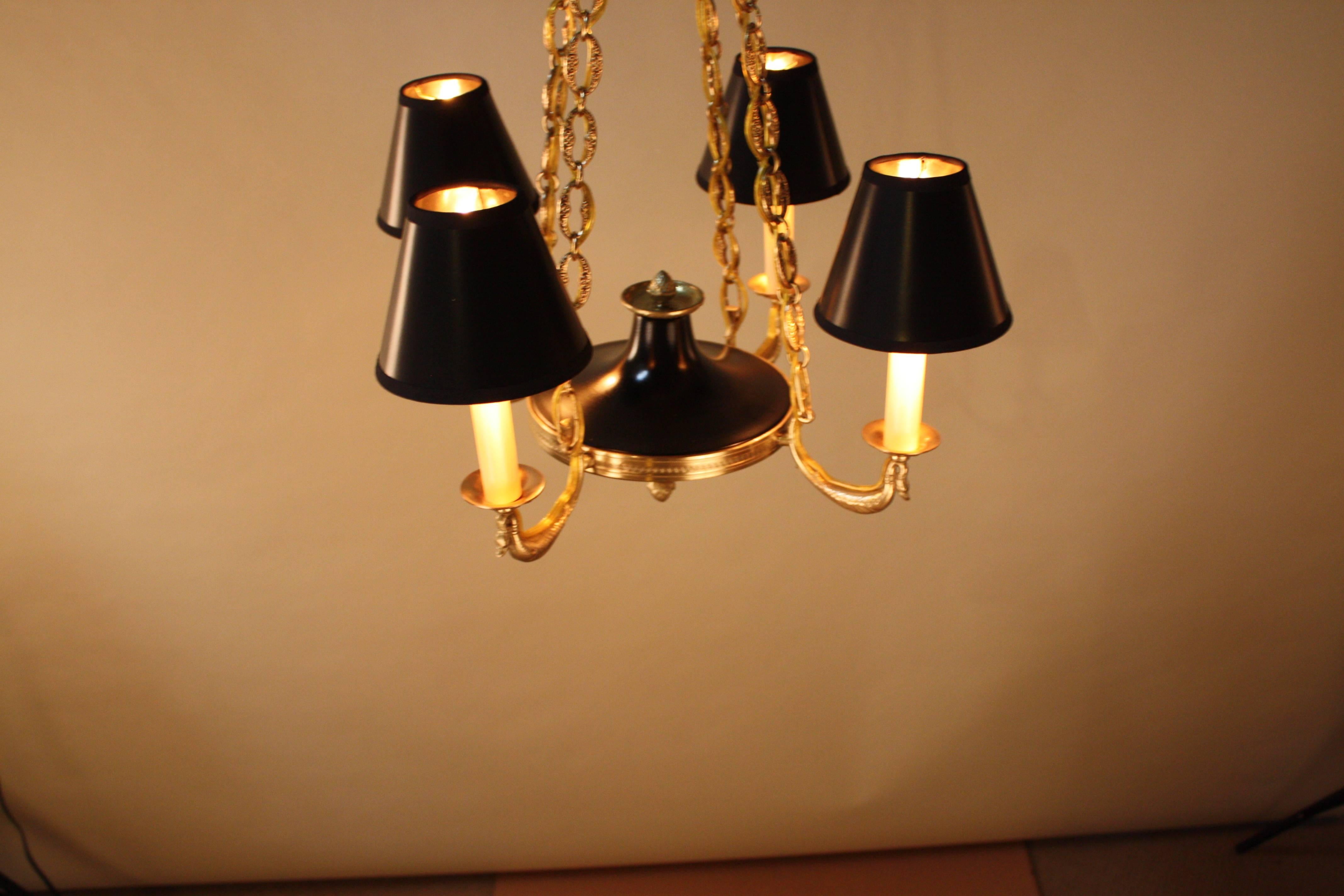 French Bronze Empire Style Chandelier 5