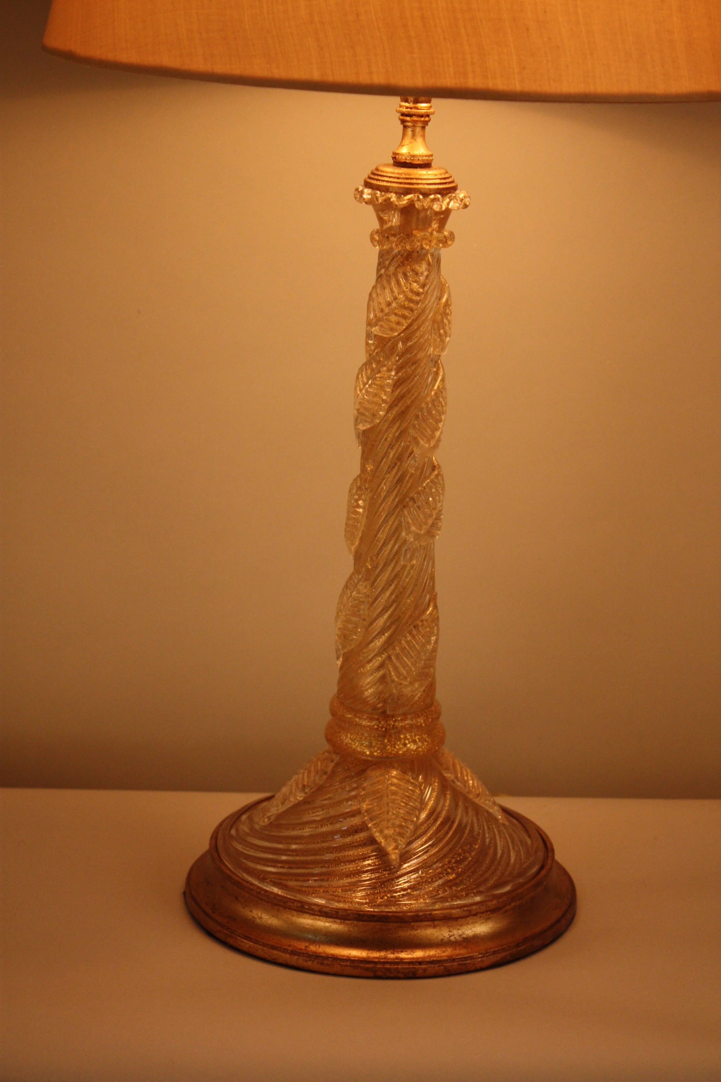 Mid-20th Century Midcentury Murano Glass Table Lamp
