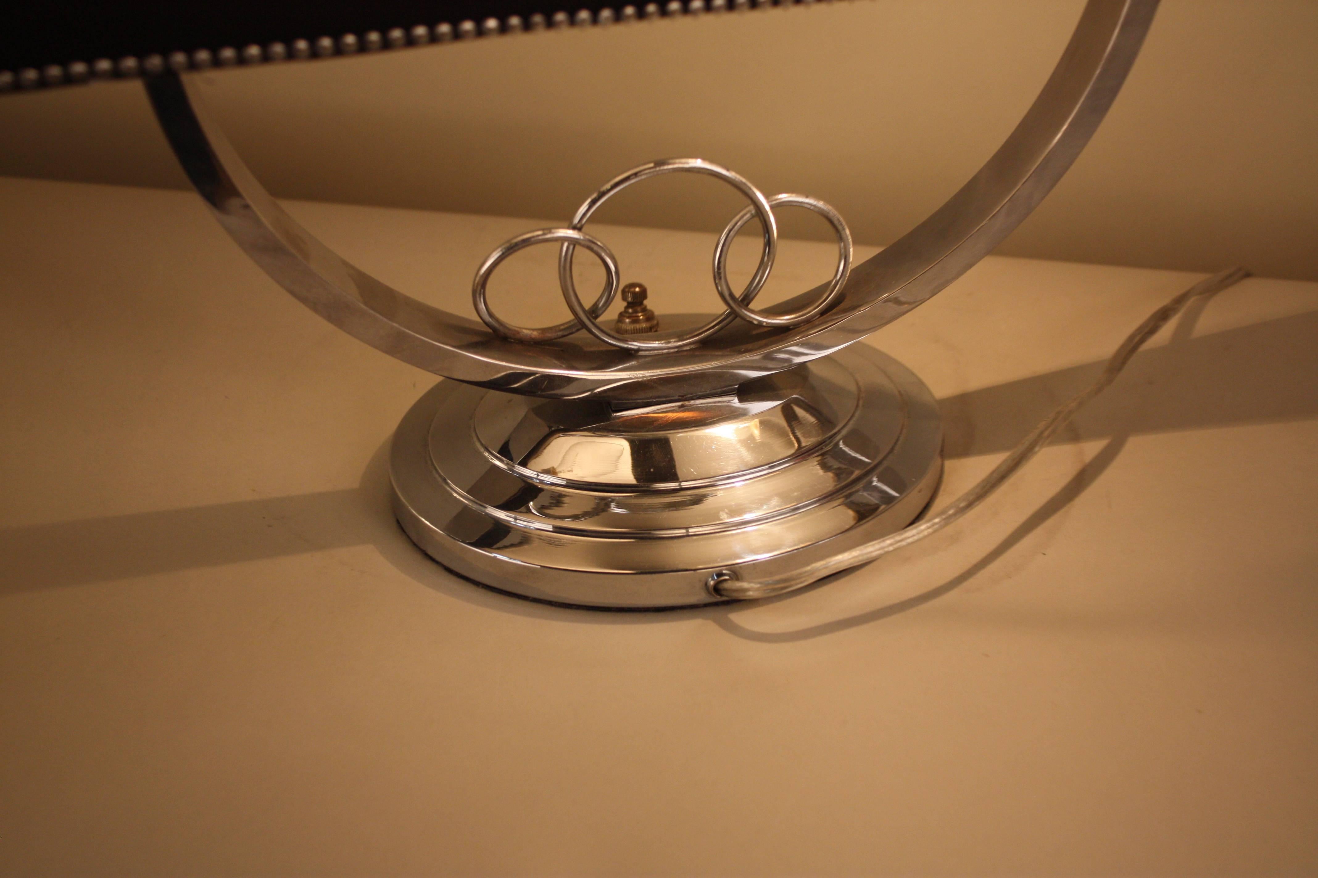 Mid-20th Century French Art Deco Nickel Desk Lamp