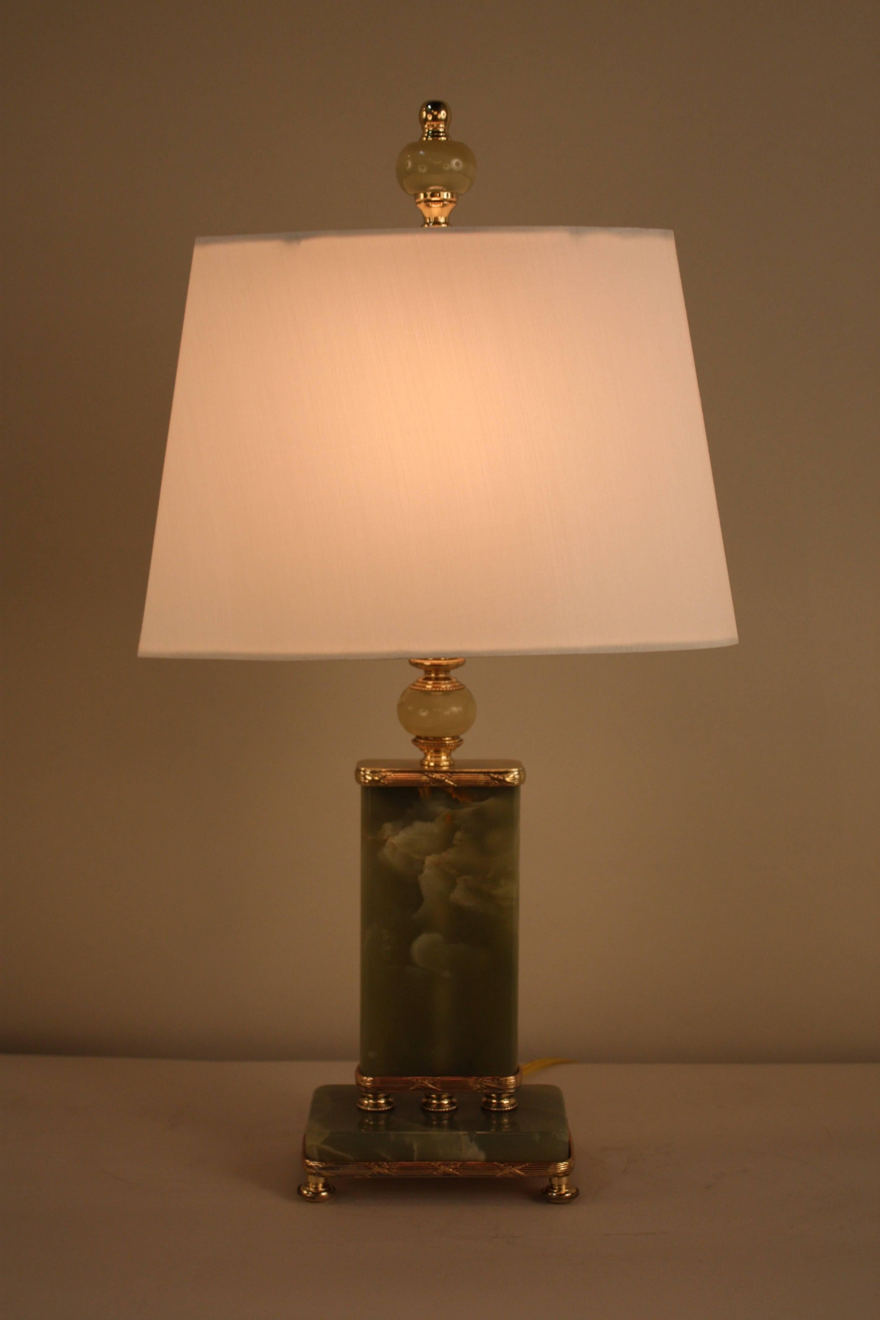American Green Onyx Art Deco Table Lamp 3
