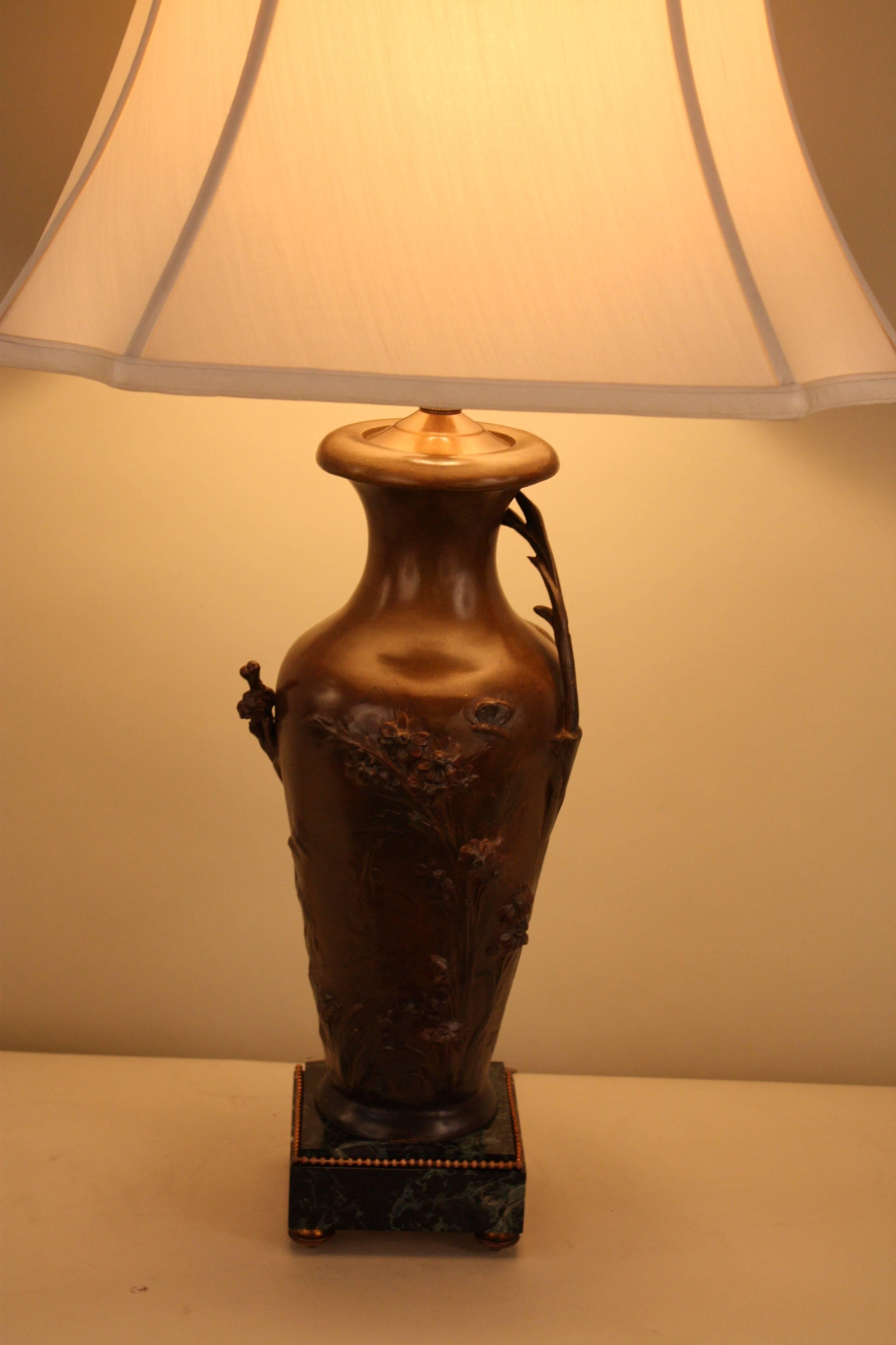 Pair of Art Nouveau Urn Table Lamps by Auguste Moreau 3