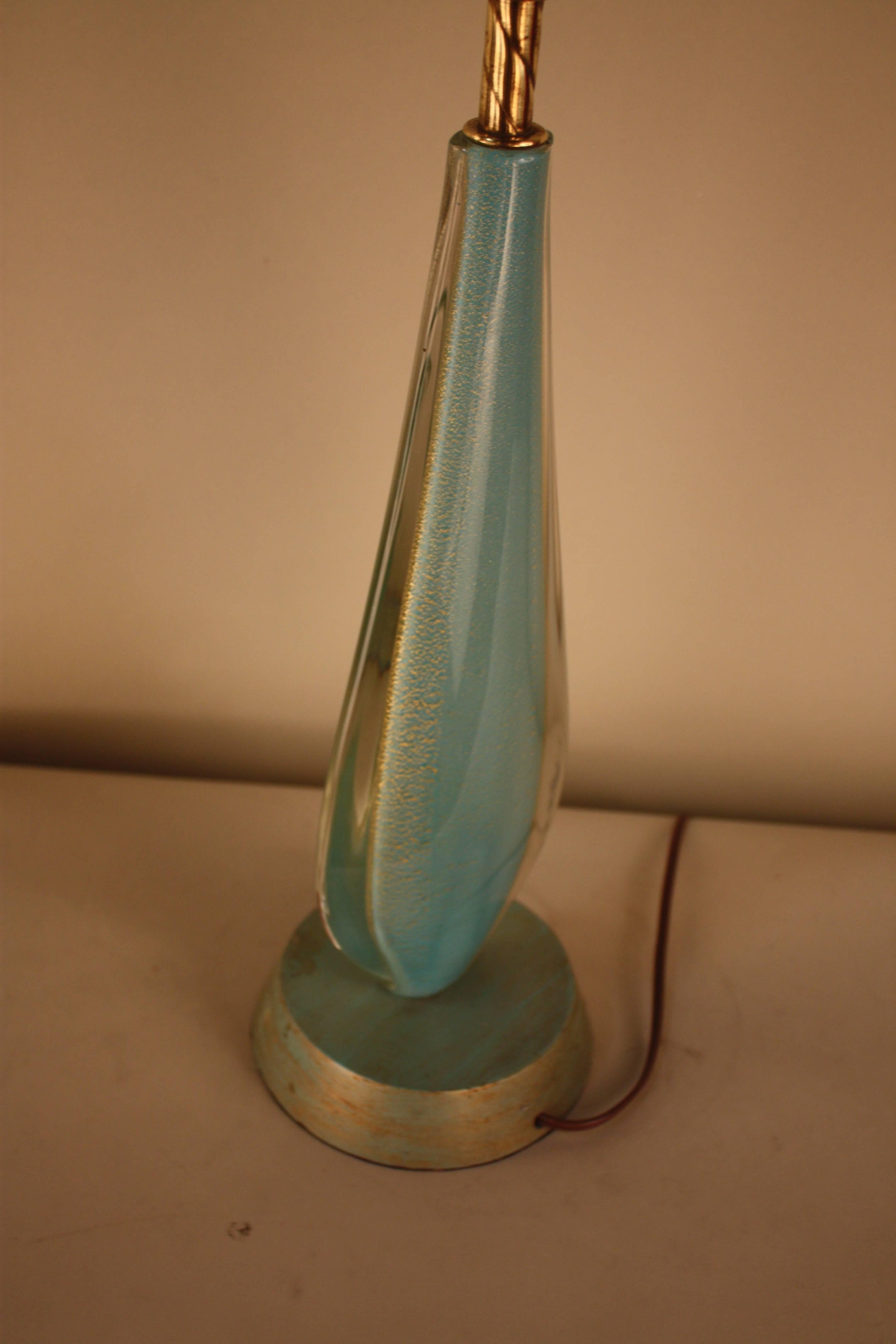 Italian 1970s Murano Glass Table Lamp