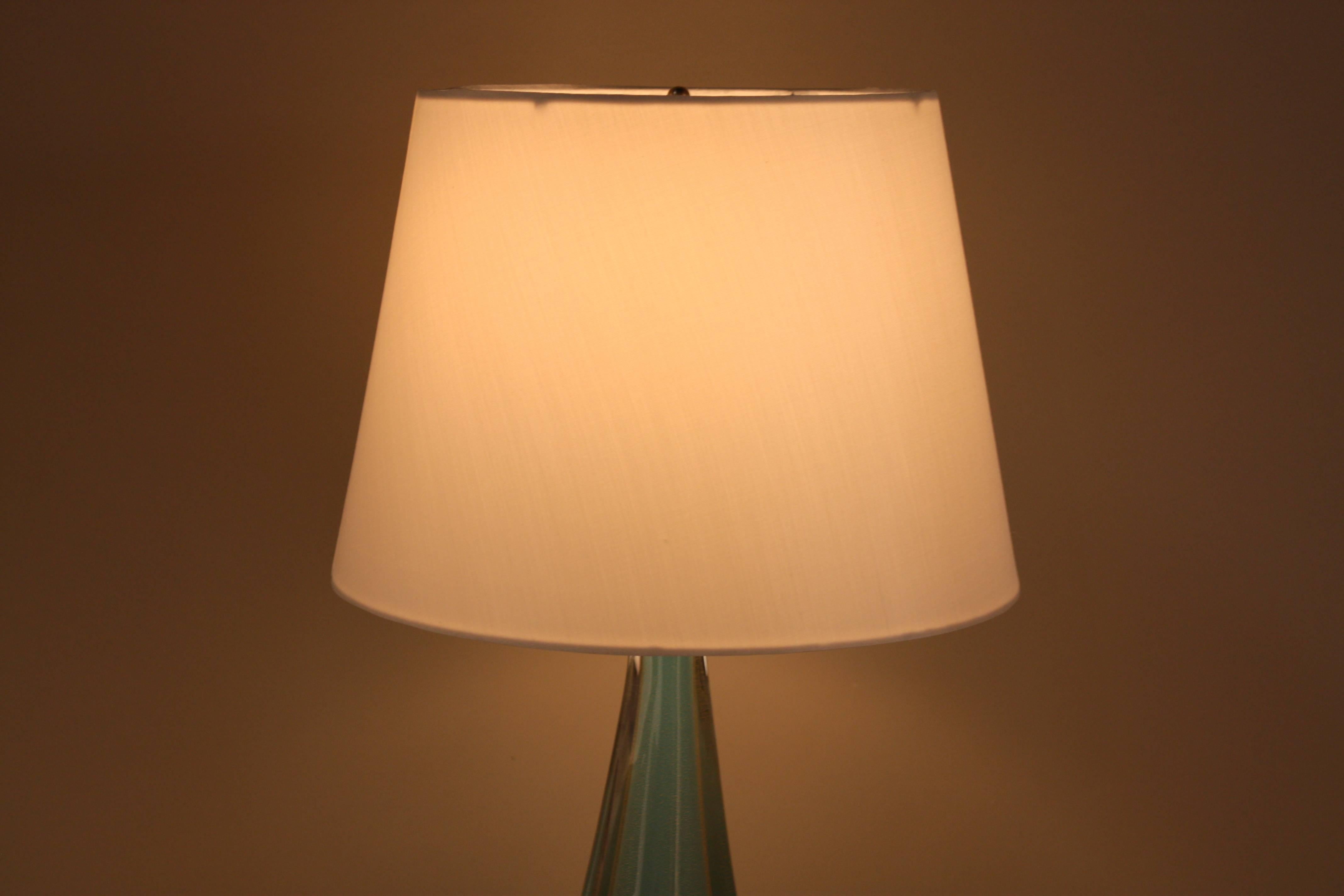 Brass 1970s Murano Glass Table Lamp