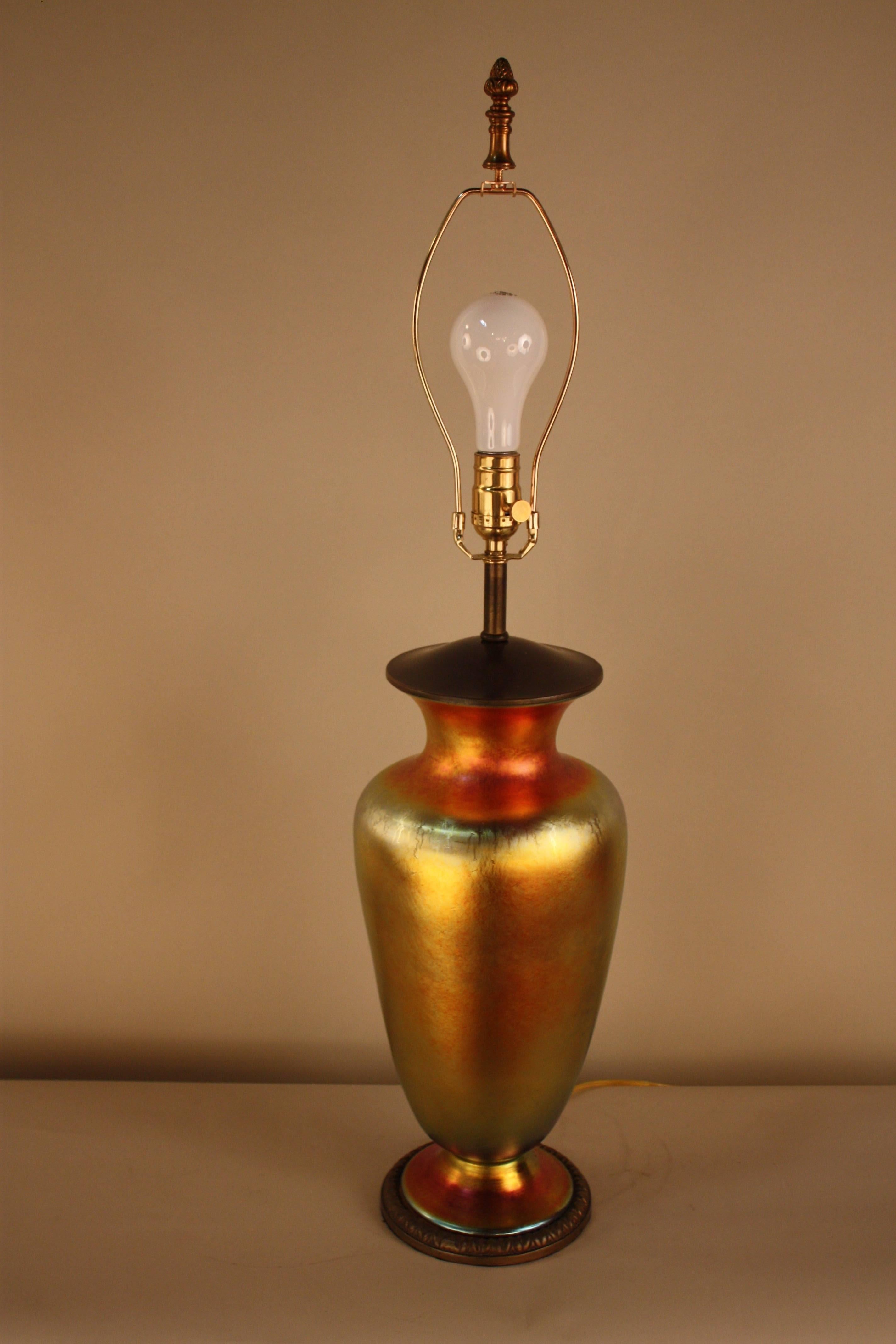 Steuben Aurene Art Glass Table Lamp 1