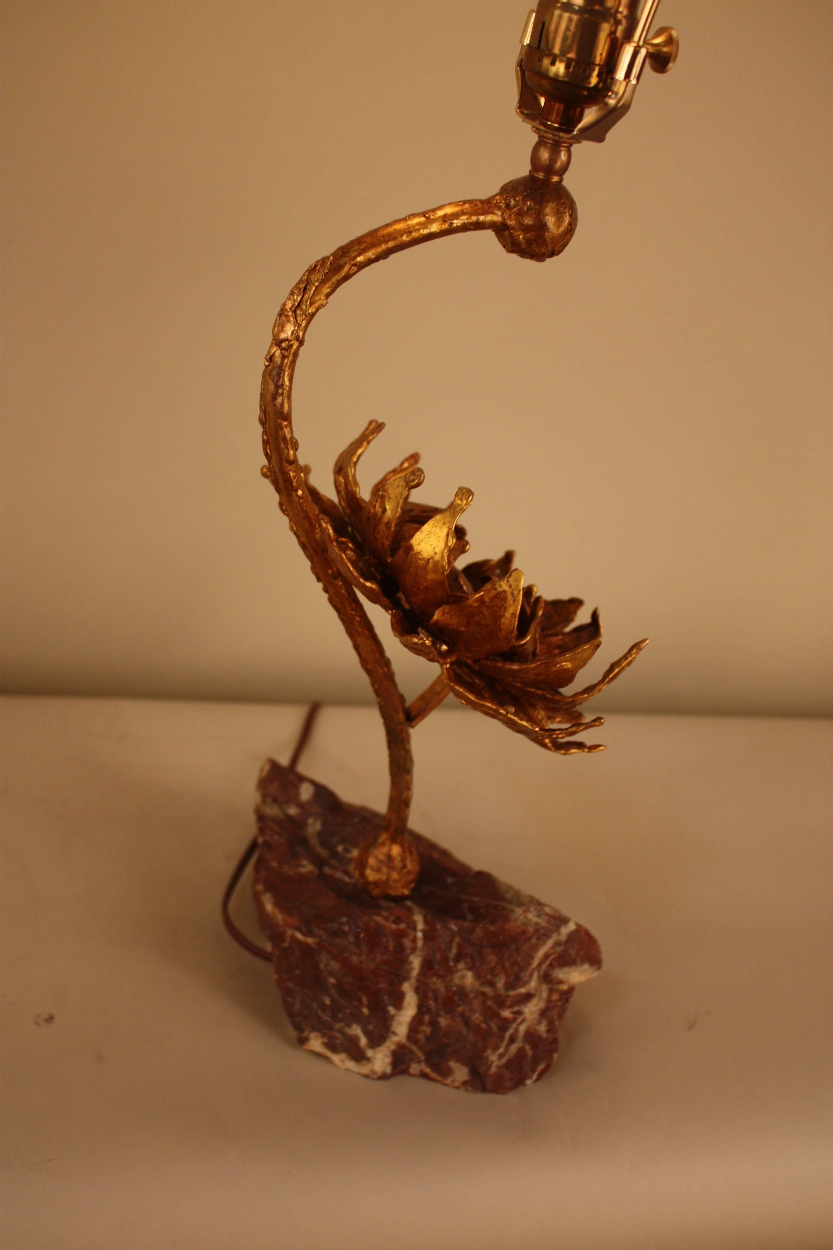 French Handmade Gilt Bronze Sculpture Table Lamp 6