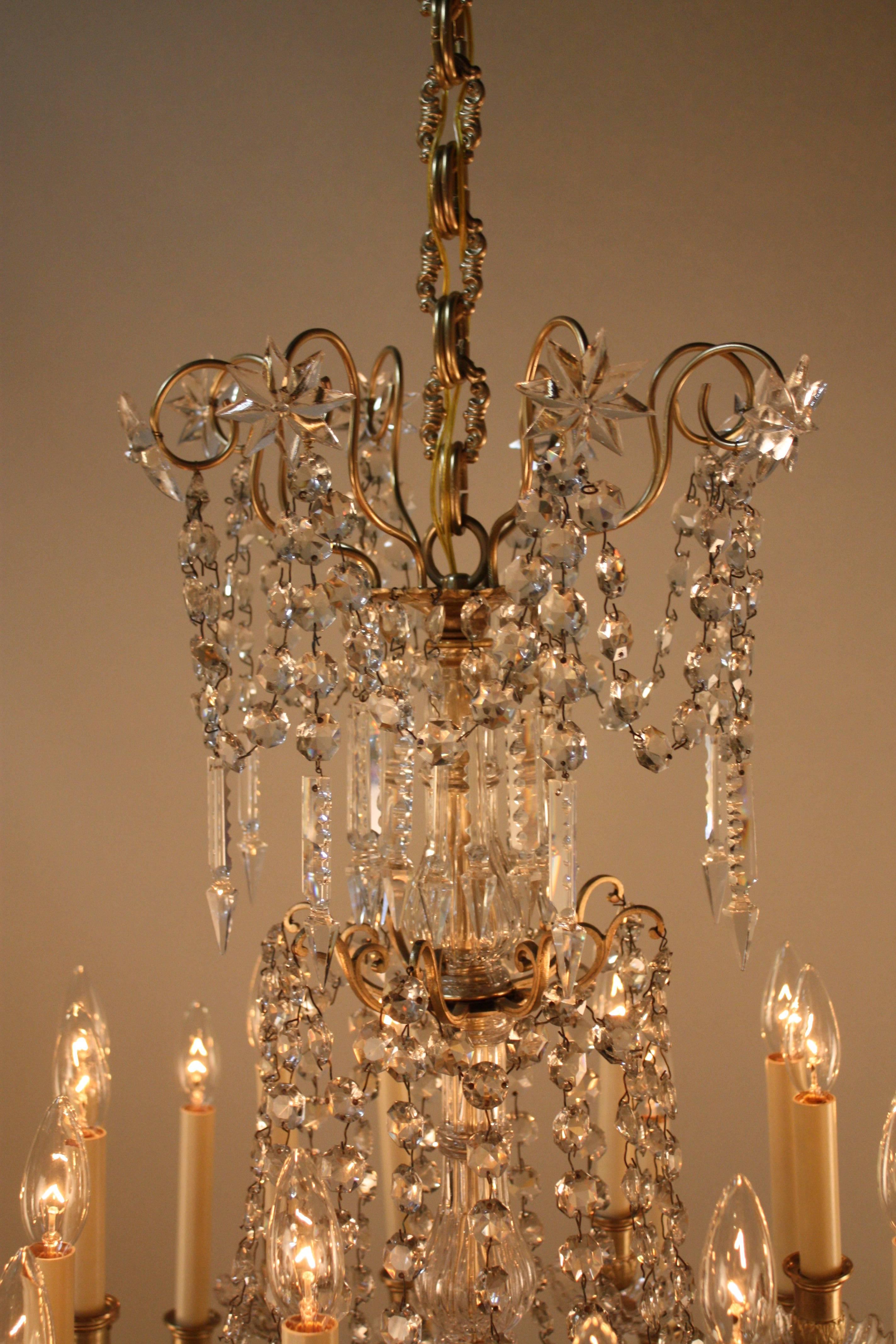 19th Century French Crystal and Bronze Chandelier by Baccarat 6