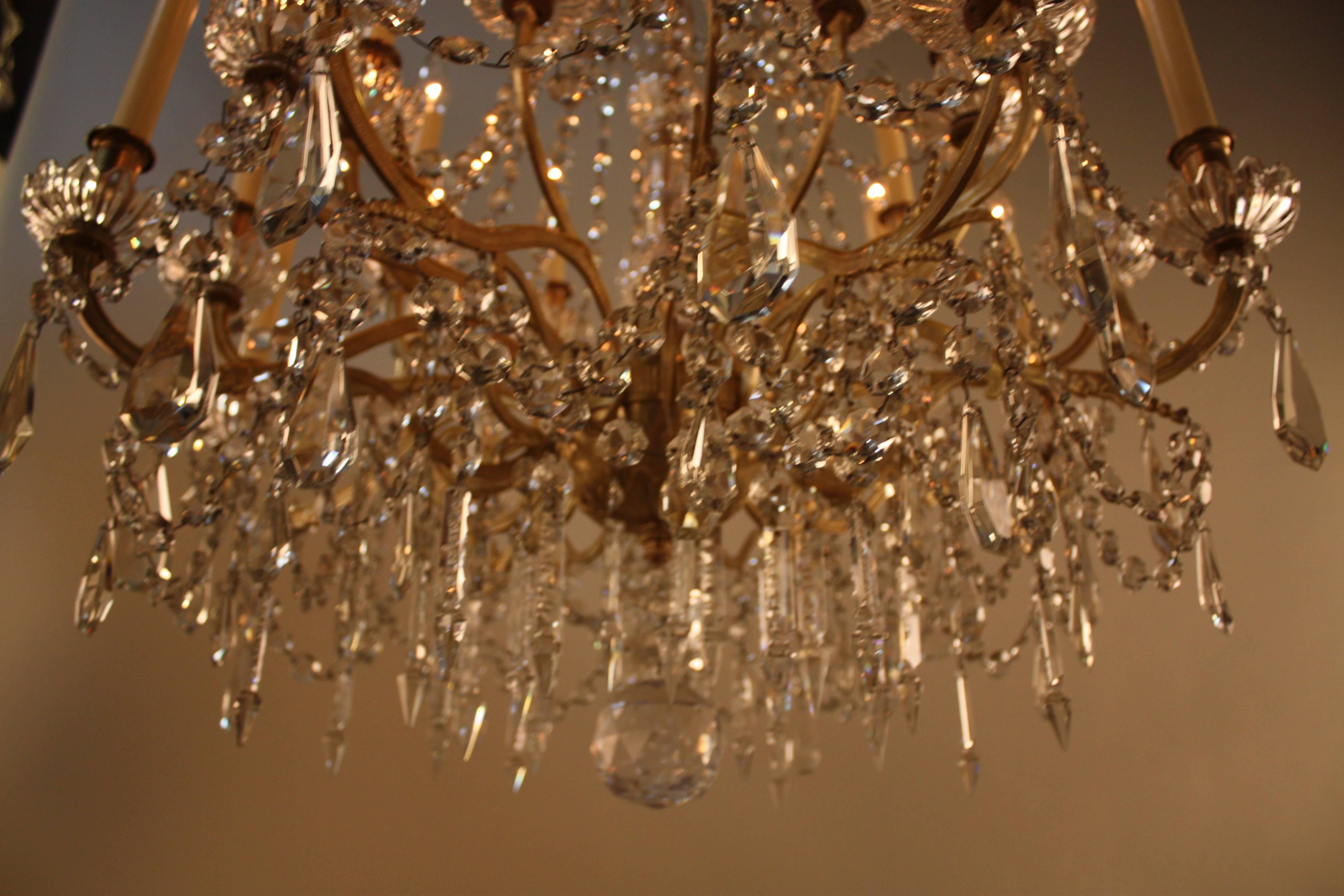 19th Century French Crystal and Bronze Chandelier by Baccarat 1