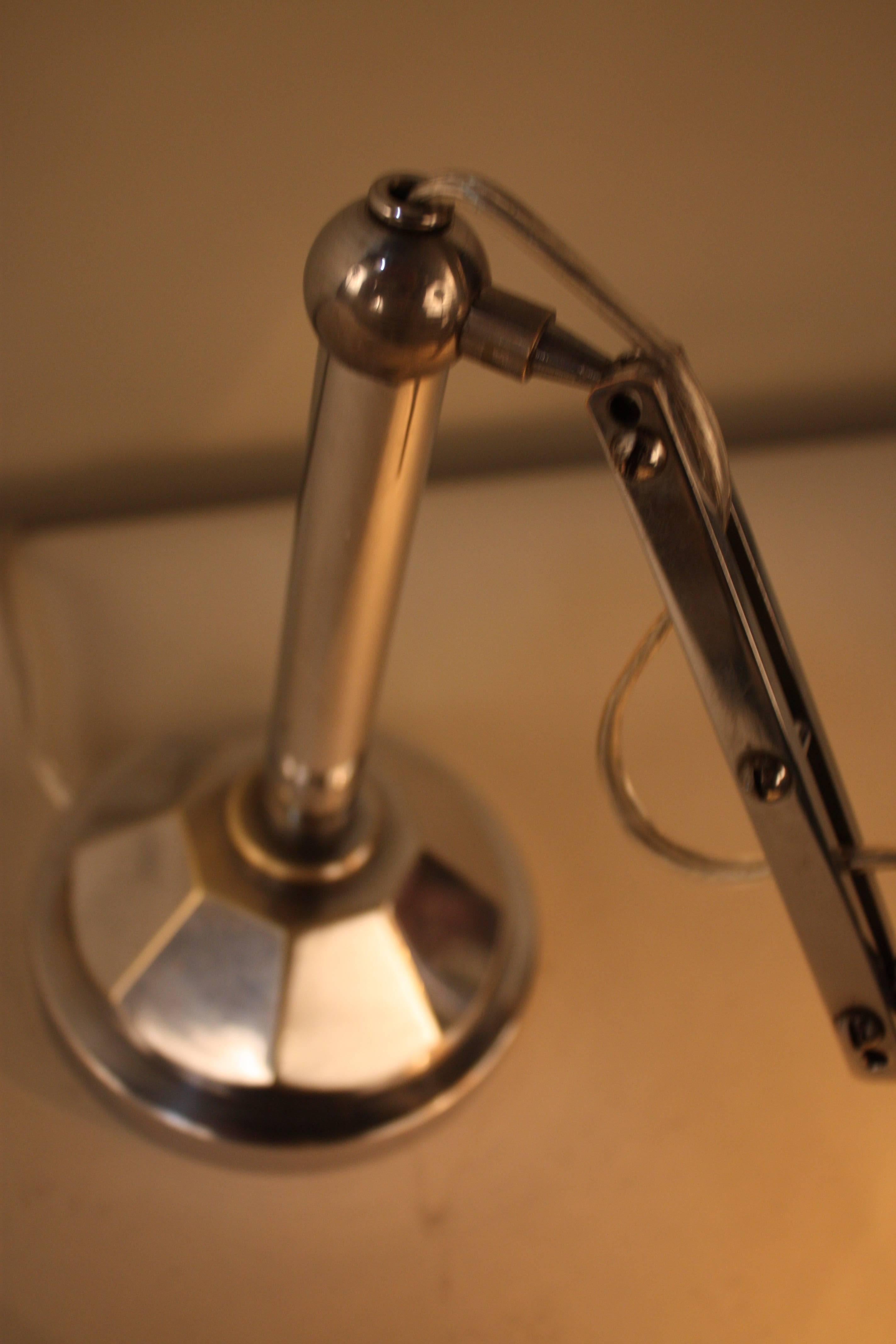 French Art Deco Adjustable Chrome Desk Lamp 1