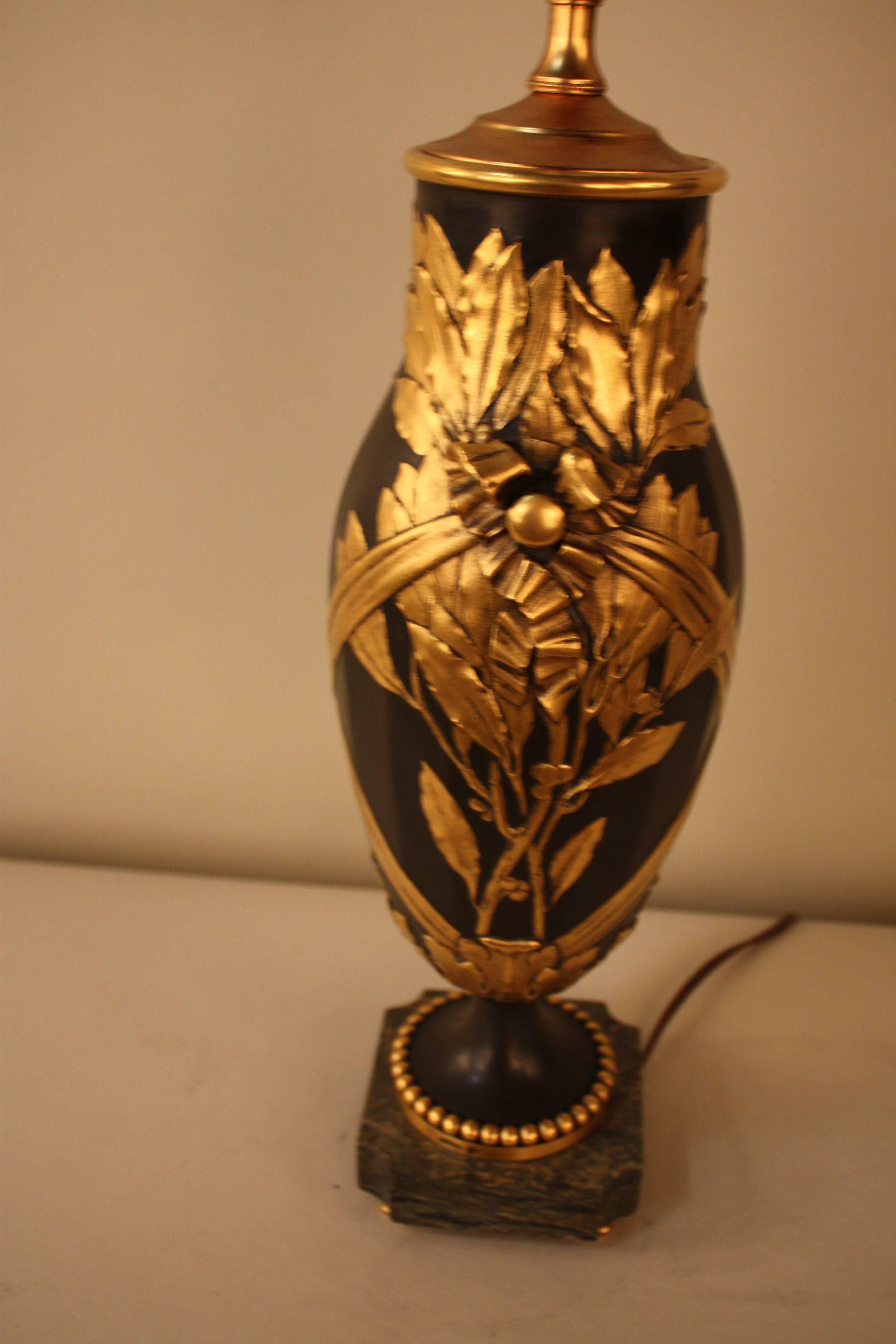 French Ormolu and Patinated Bronze Table Lamp by Christofle In Good Condition In Fairfax, VA