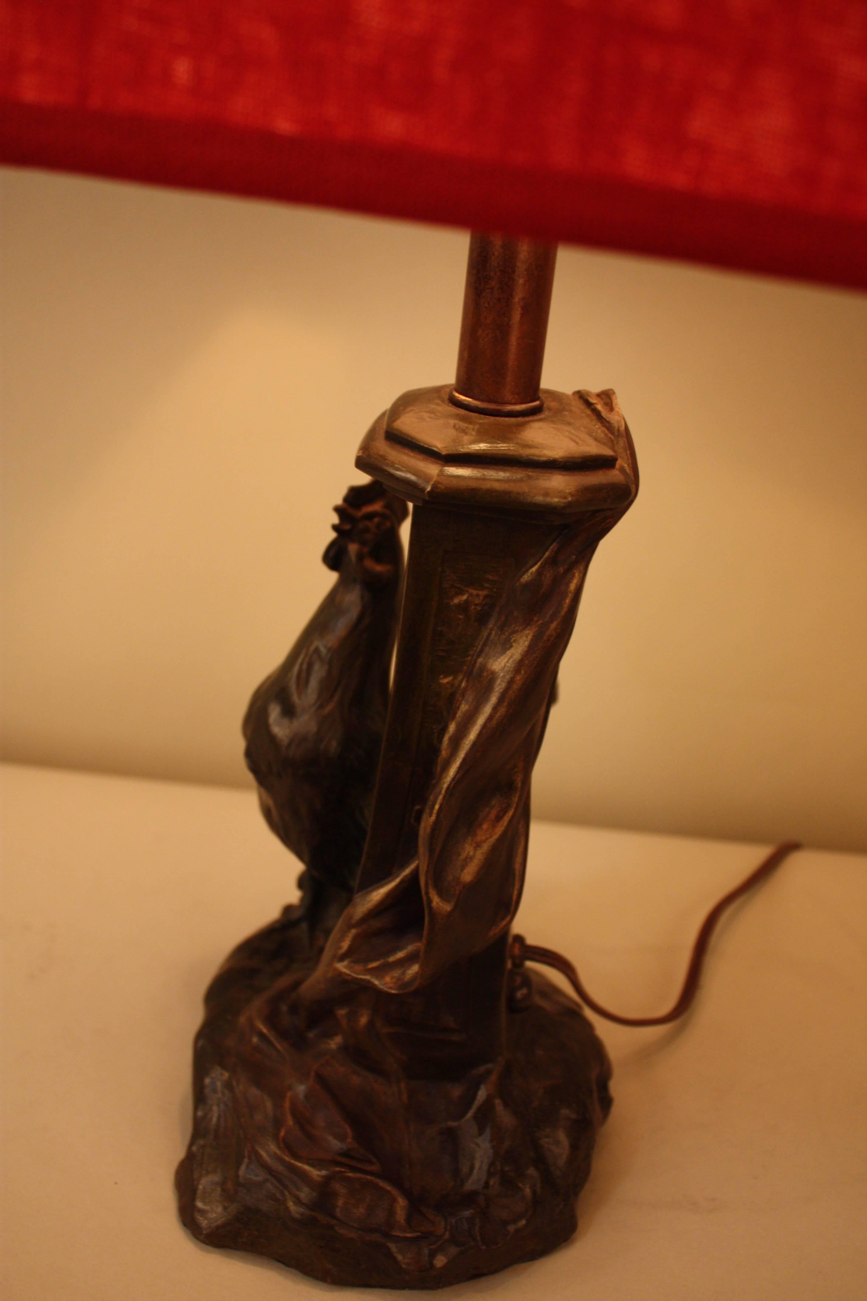 Bronze Rooster Table Lamp by Antoine Bofill In Good Condition In Fairfax, VA
