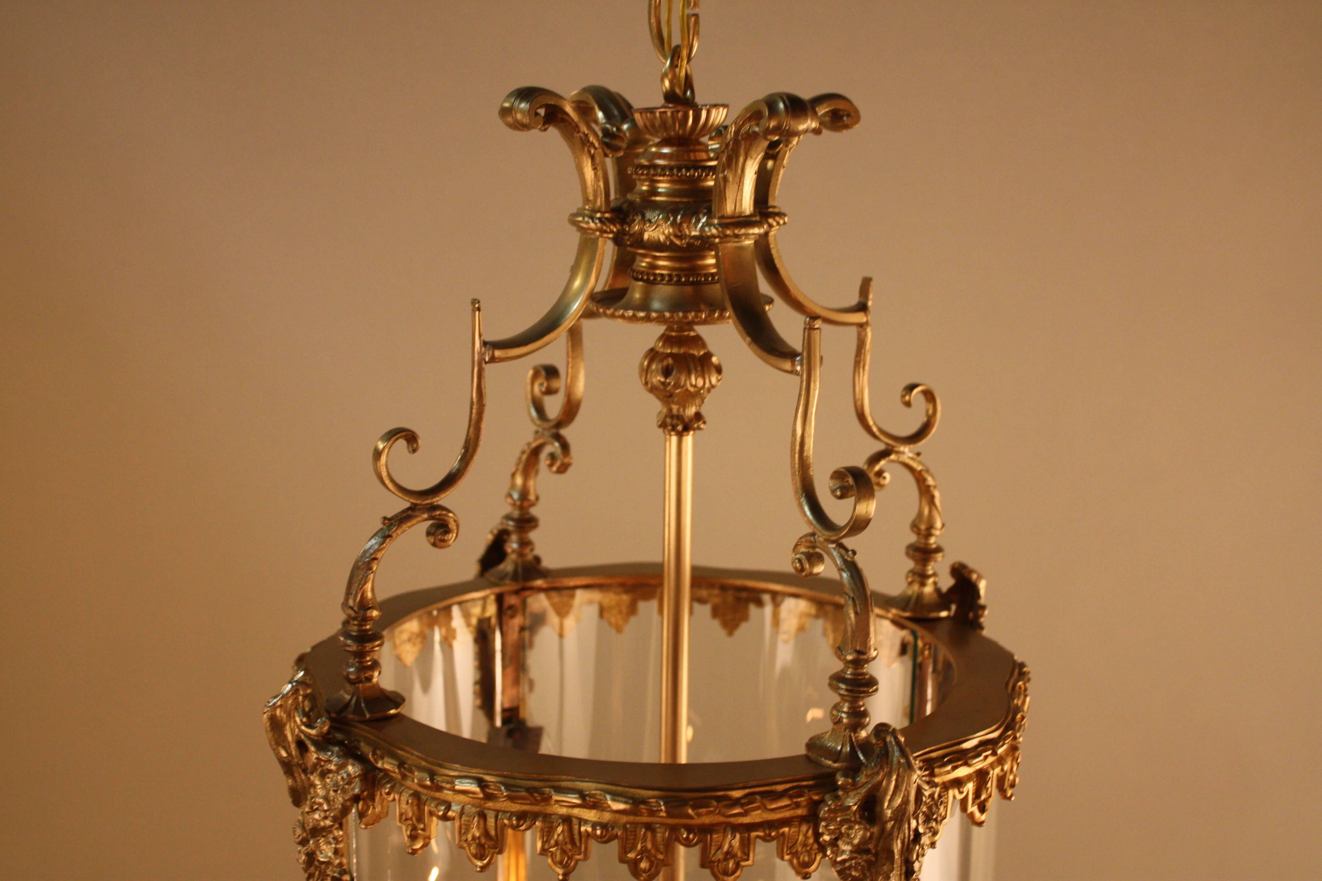 French 1920s  Bronze Lantern  5