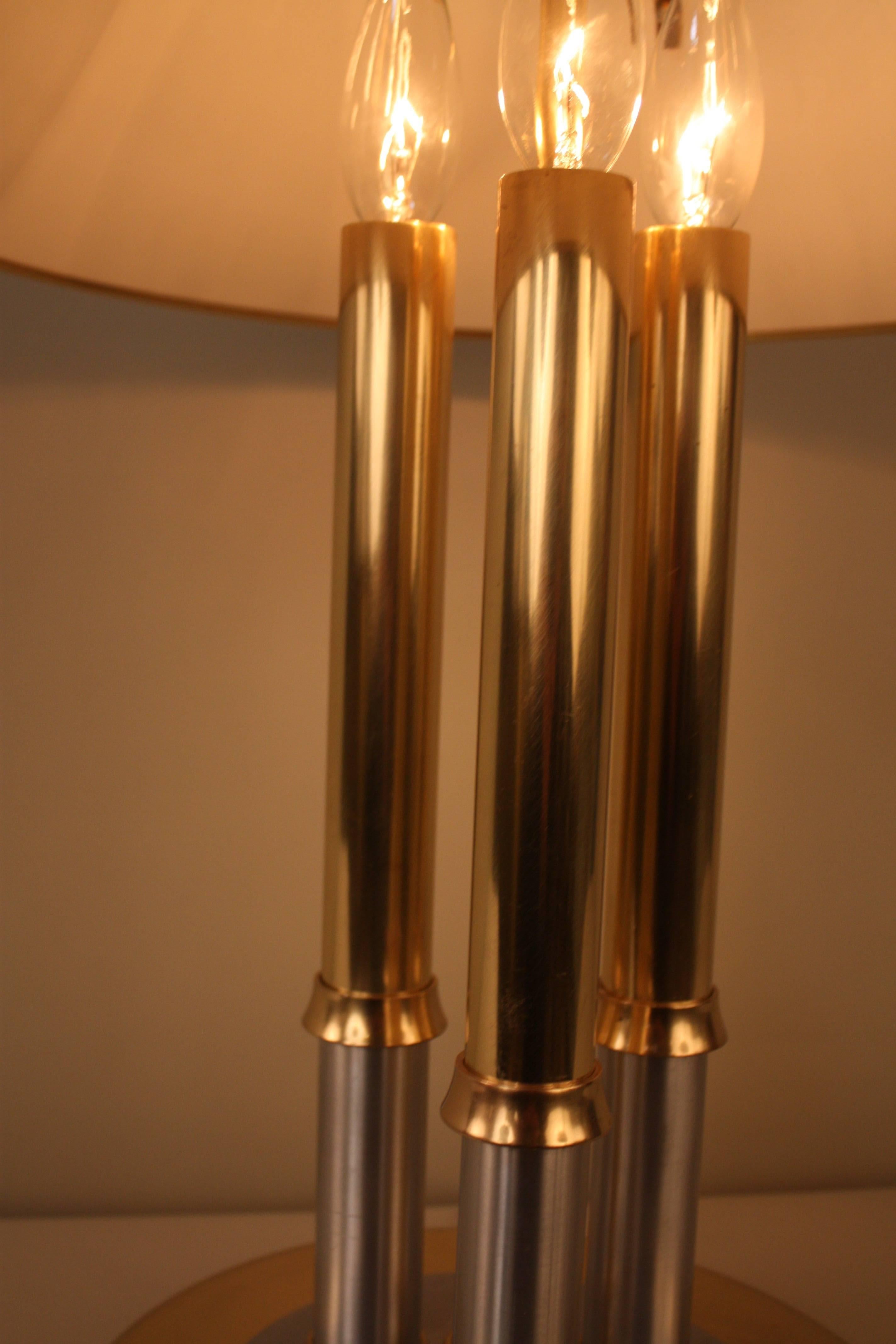 Aluminum Pair of 1970s French Bronze and Aluminium Desk Lamps