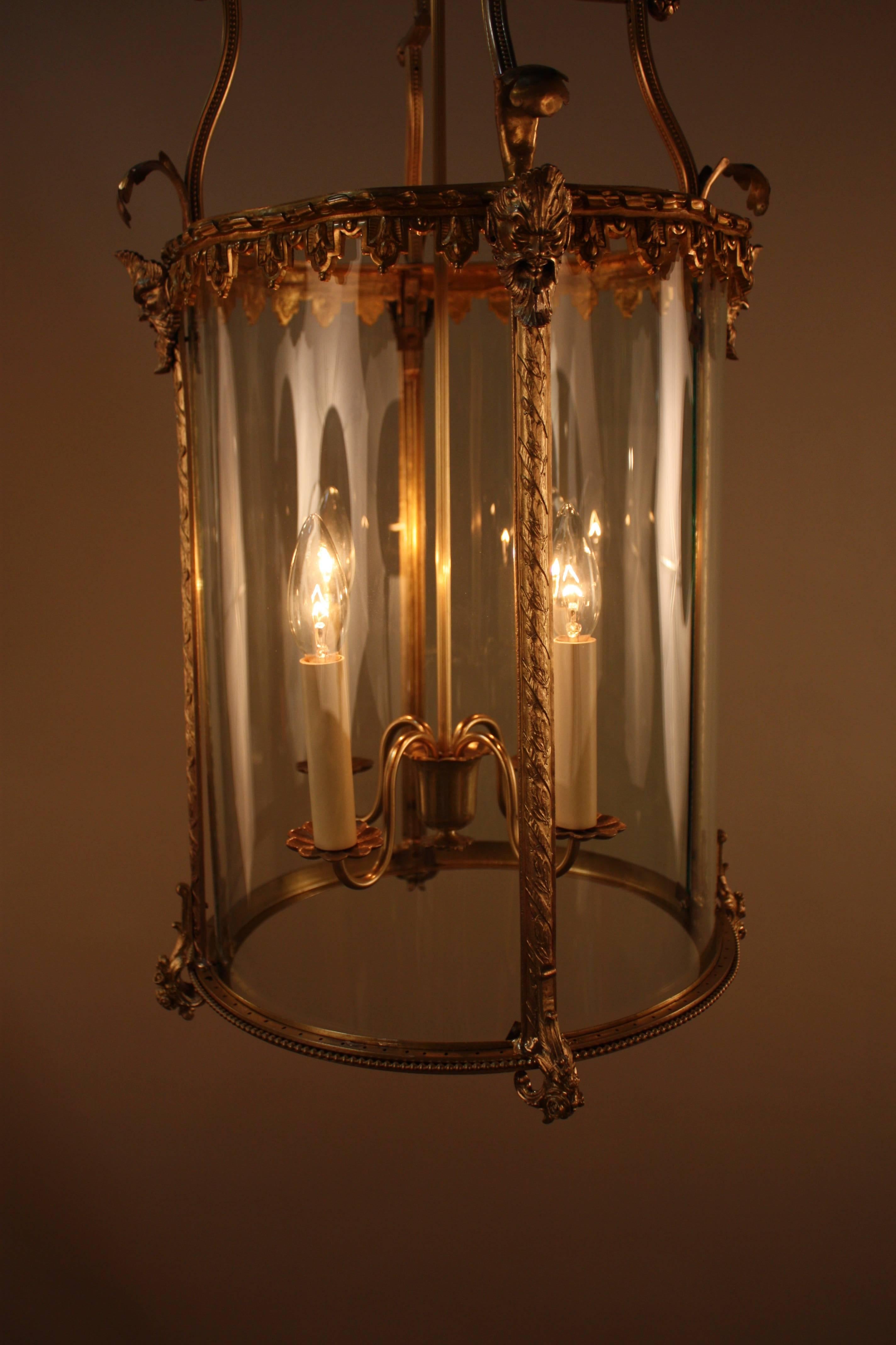 Early 20th Century French Bronze Four-Light Lantern 3