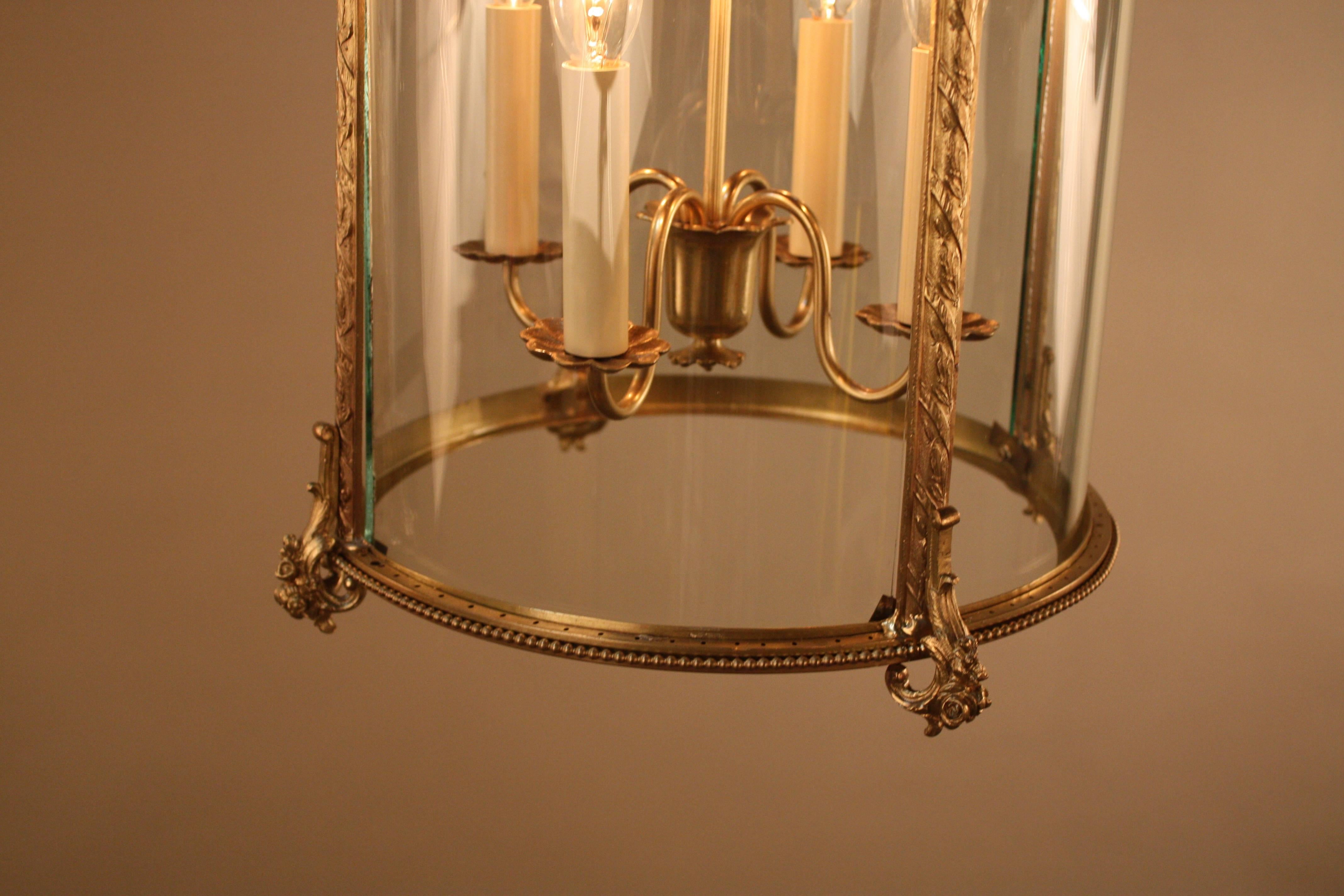 Early 20th Century French Bronze Four-Light Lantern 5