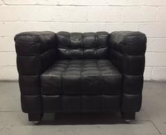 Tufted Leather Wittmann Kubus Lounge Chair by Josef Hoffmann