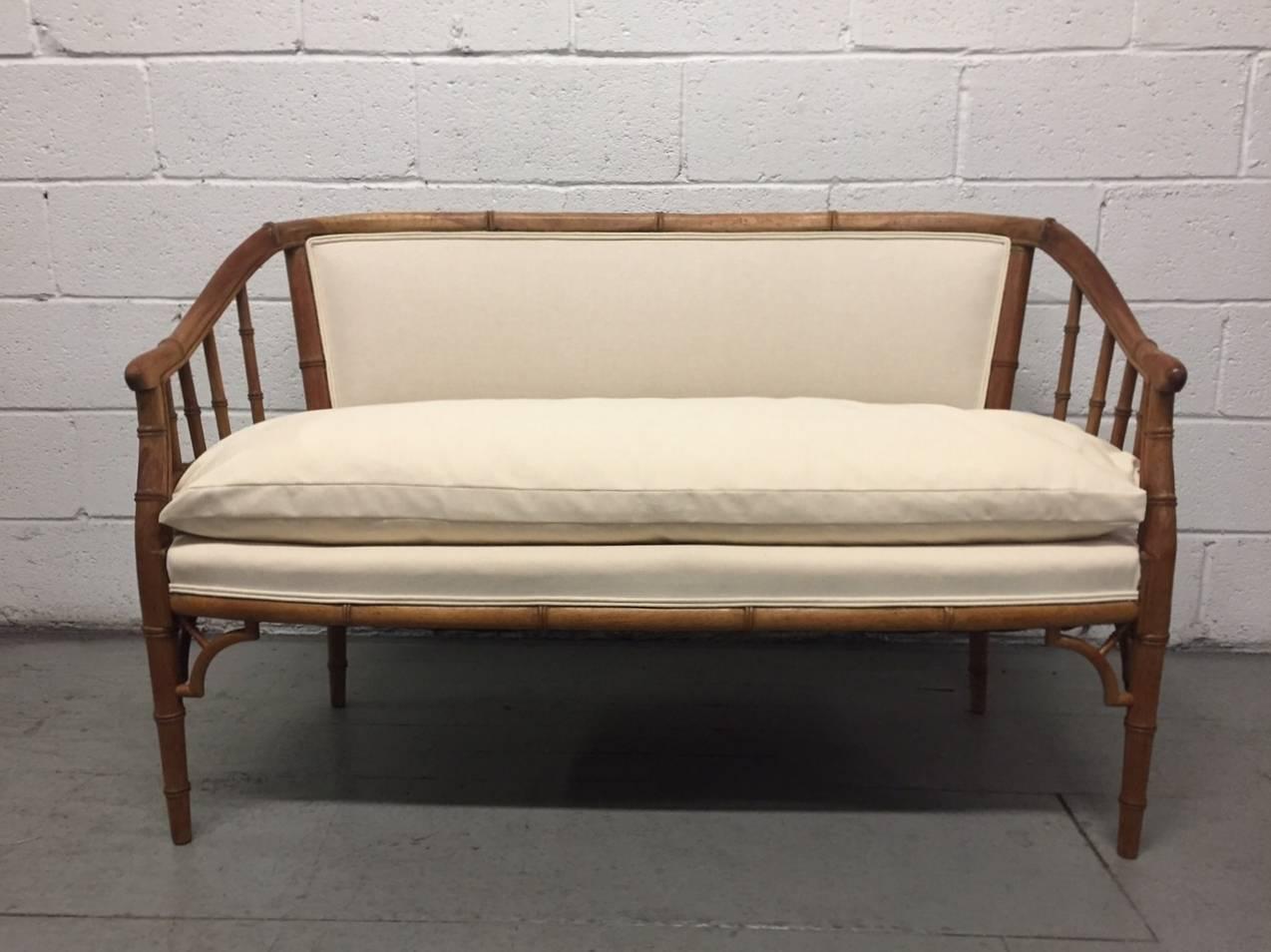 Hollywood Regency Faux Bamboo Sofa For Sale at 1stdibs