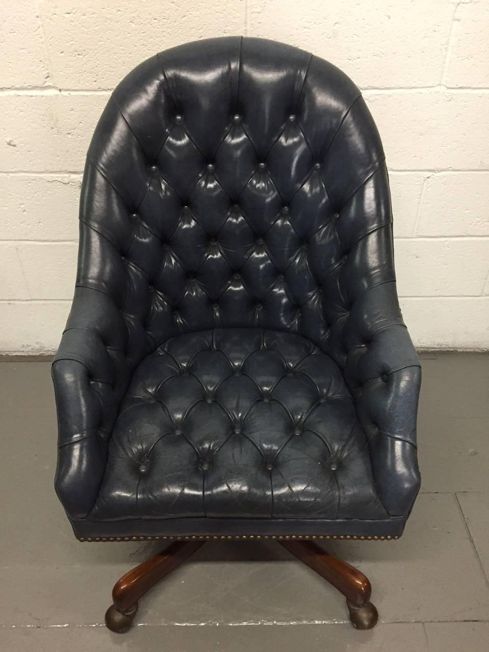 Schafer Bros Tufted Leather Chair At 1stdibs