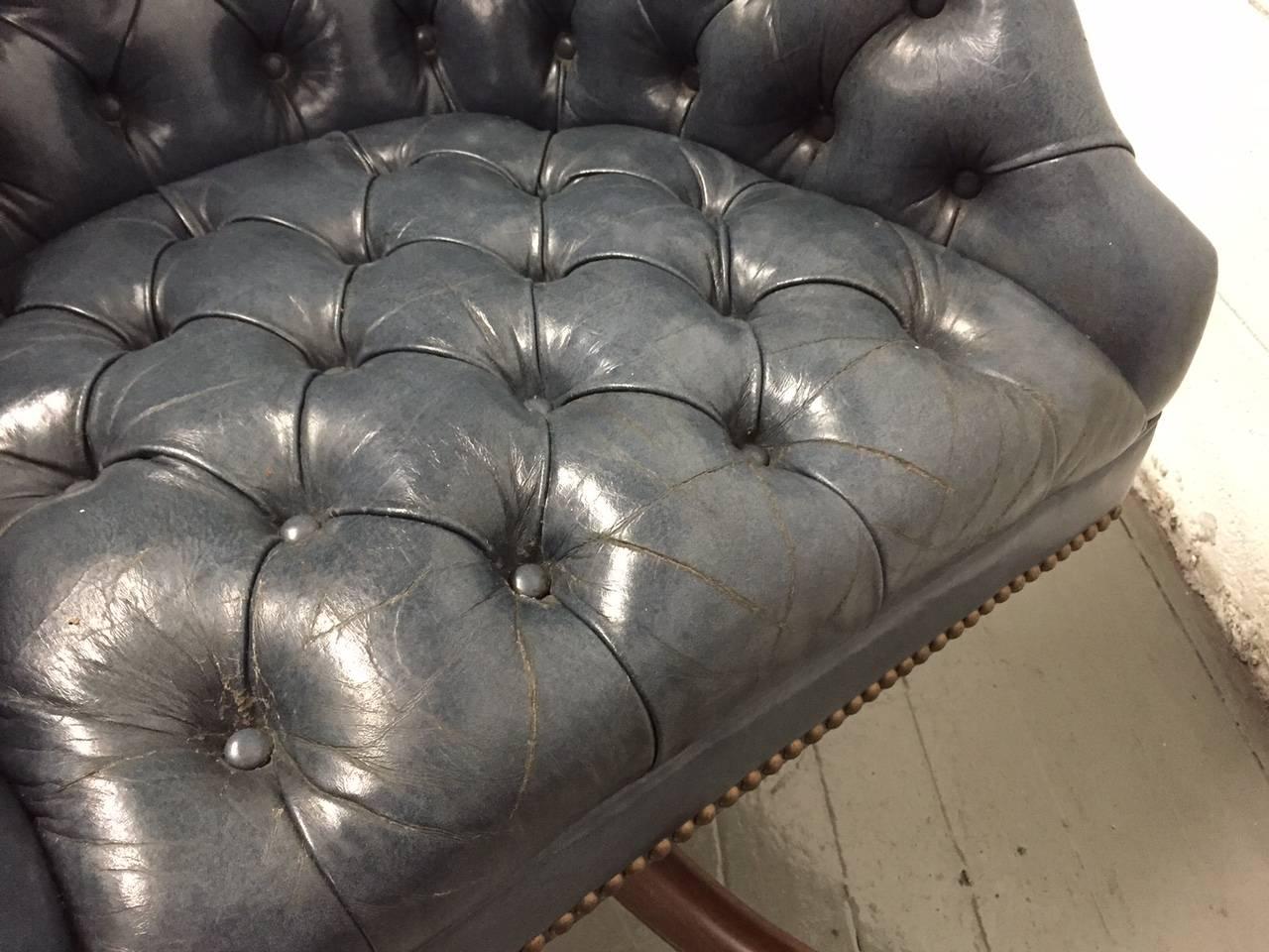 American Schafer Bros Tufted Leather Chair