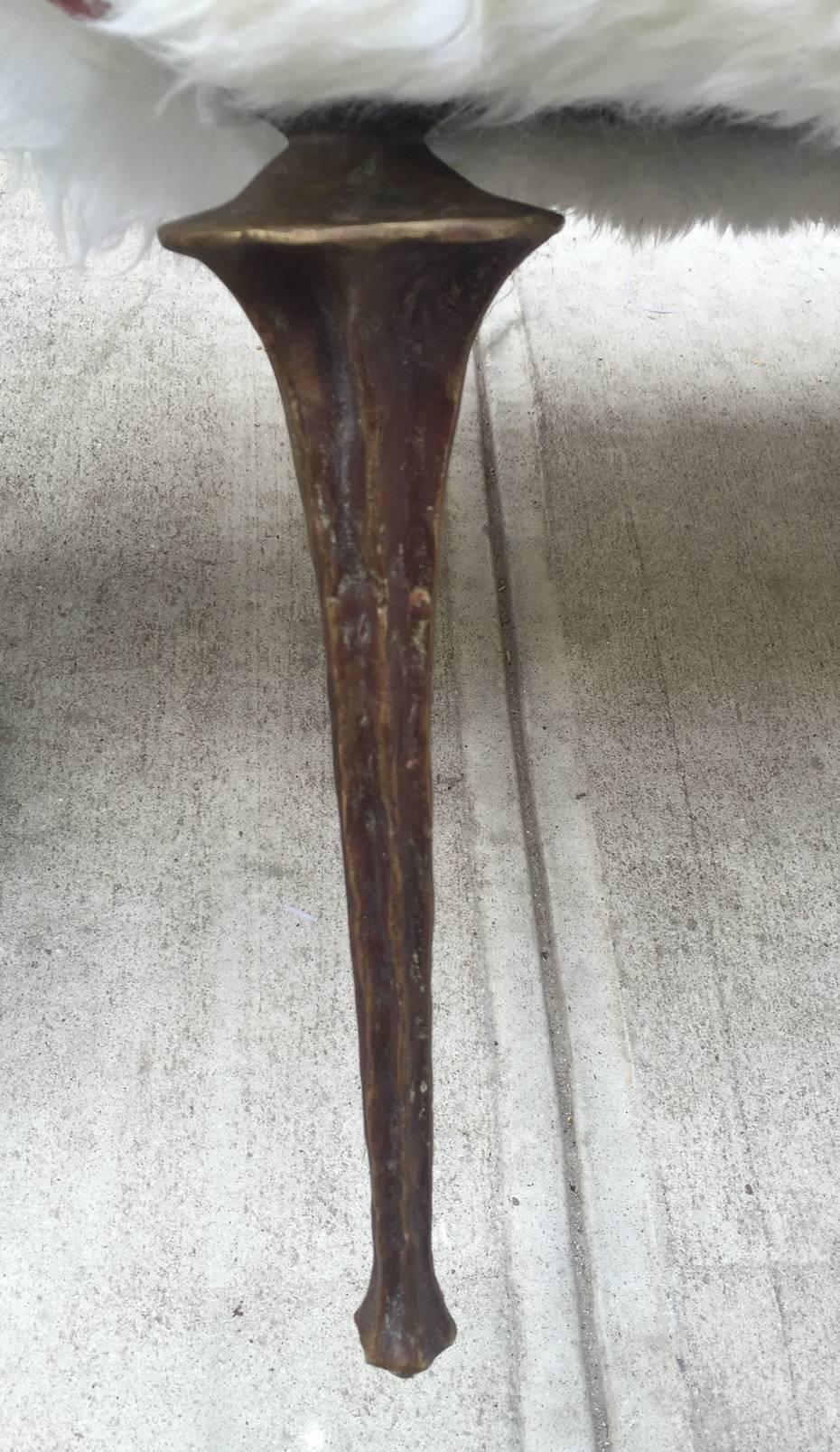 Six-Leg Bronze Bench with Long Haired Sheep Fur by Marc Bankowsky In Good Condition In New York, NY
