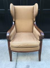Ancienne chaise Wingback inclinable de Biedermeier