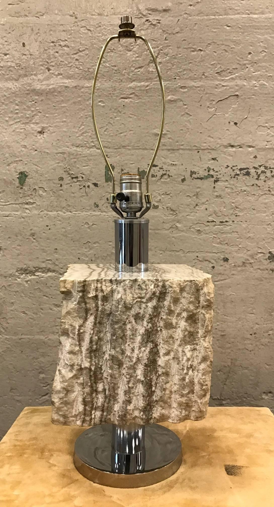 Organic Solid Marble Lamp In Good Condition In New York, NY