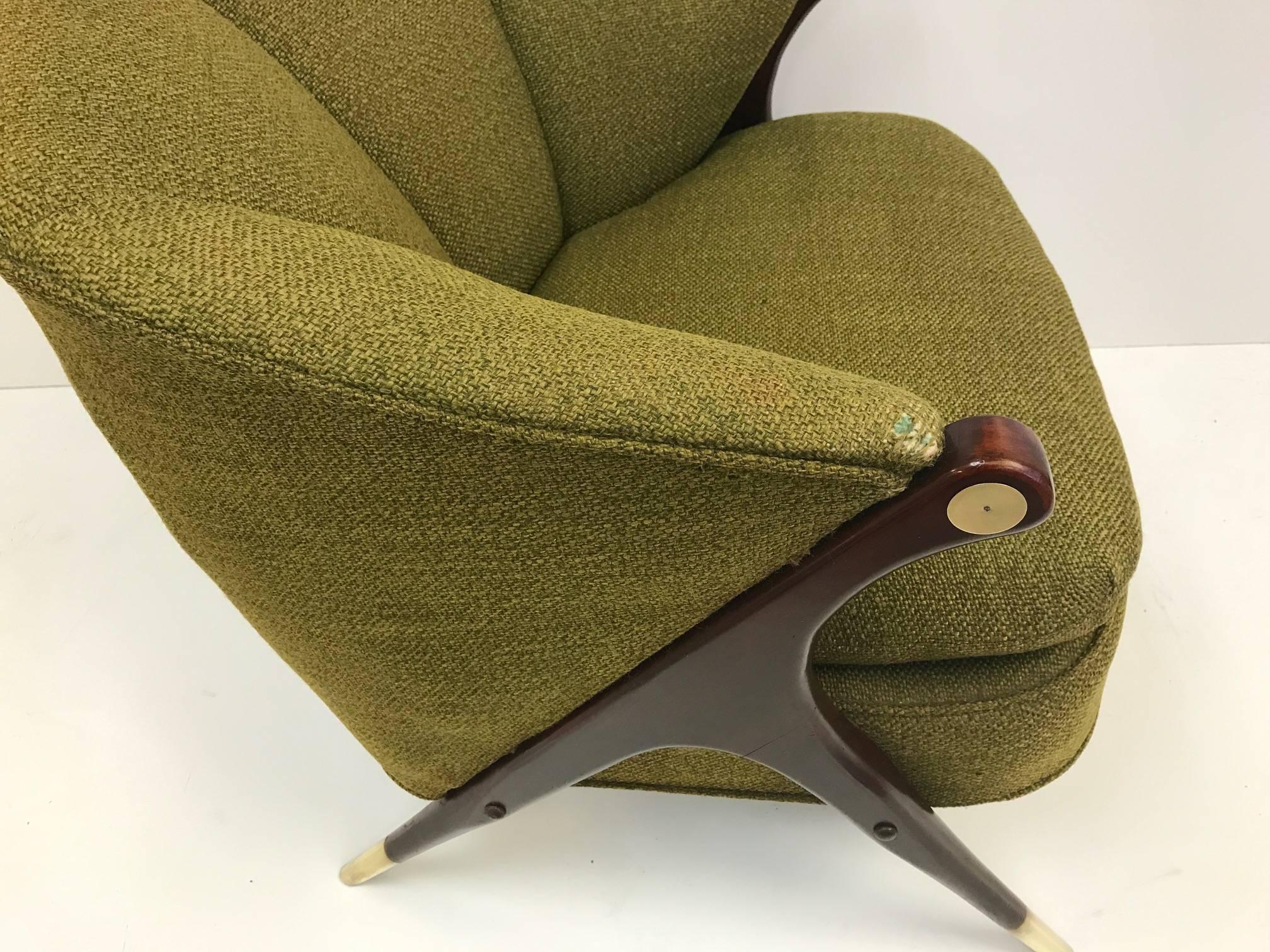 Karpen of California Mid-Century Modern Lounge Chairs, Pair In Good Condition In New York, NY