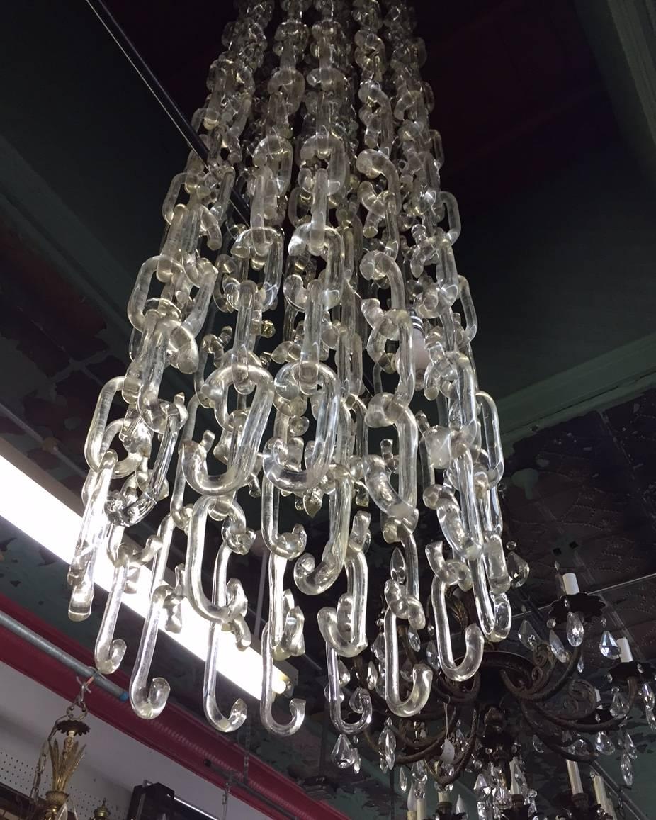 glass chain chandelier