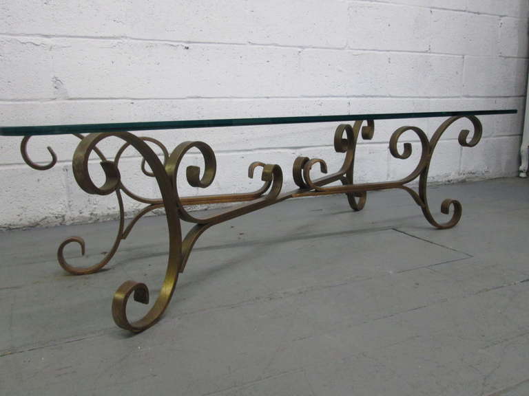 French Gilded Wrought Iron Coffee Table For At 1stdibs French Gilded Wrought Iron Coffee Table