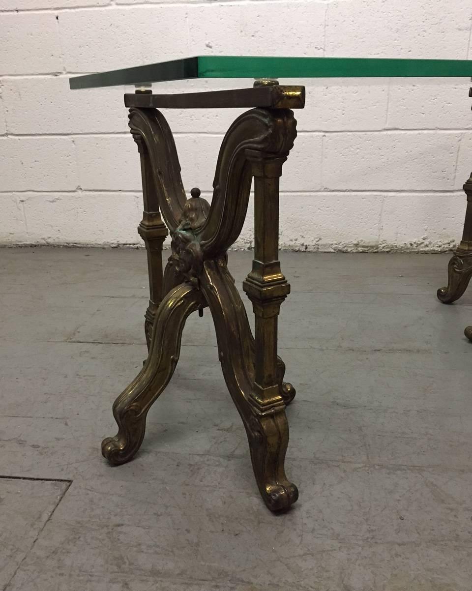 Italian Bronze Glass Top Coffee Table In Good Condition In New York, NY