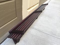 Architectural Mahogany and Oak Mounted Coat Rack