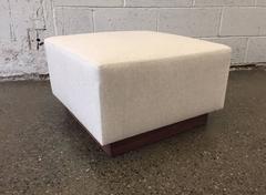 Three Linen and Walnut Benches by Milo Baughman