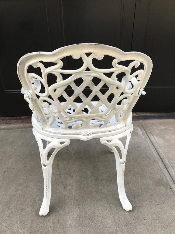 Set of Four Early Cast Iron Garden Chairs For Sale at 1stdibs