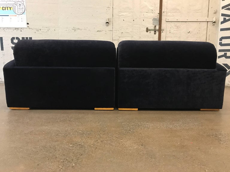 Art Deco Royal Blue Sofa Sectional For Sale at 1stdibs
