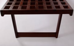Danish Modern Peter Løvig Nielsen Deep Dark Teak Lattice Coffee Table, C. 1960's